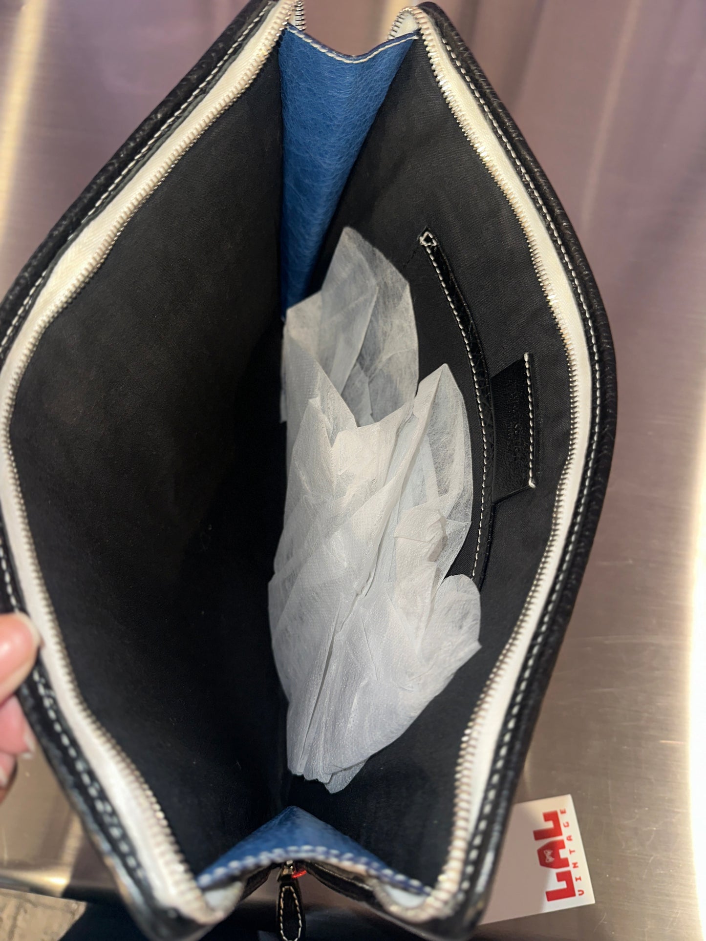 Balenciaga Lambskin Bazar Clutch Bag