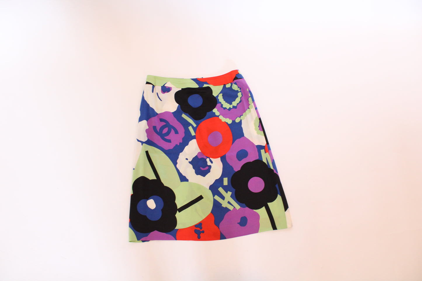 Chanel Silk Printed Skirt
