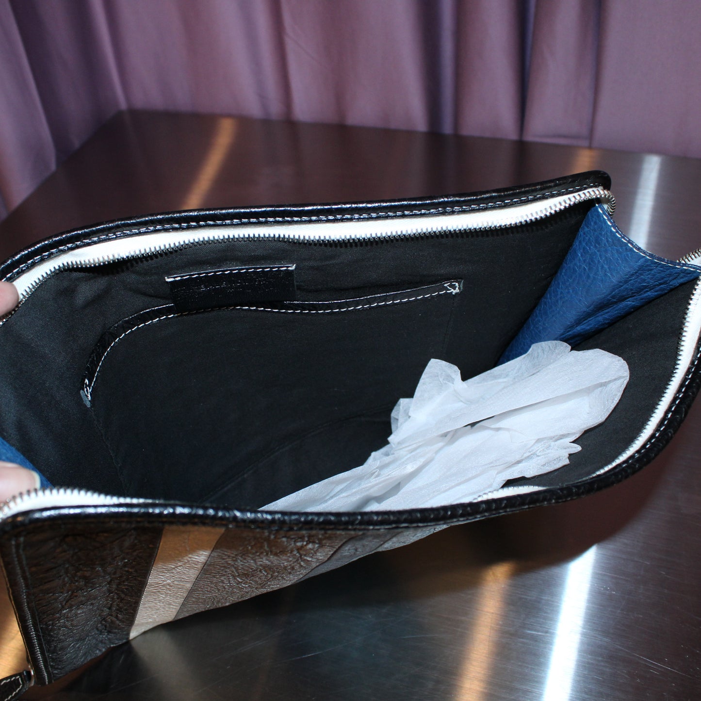 Balenciaga Lambskin Bazar Clutch Bag
