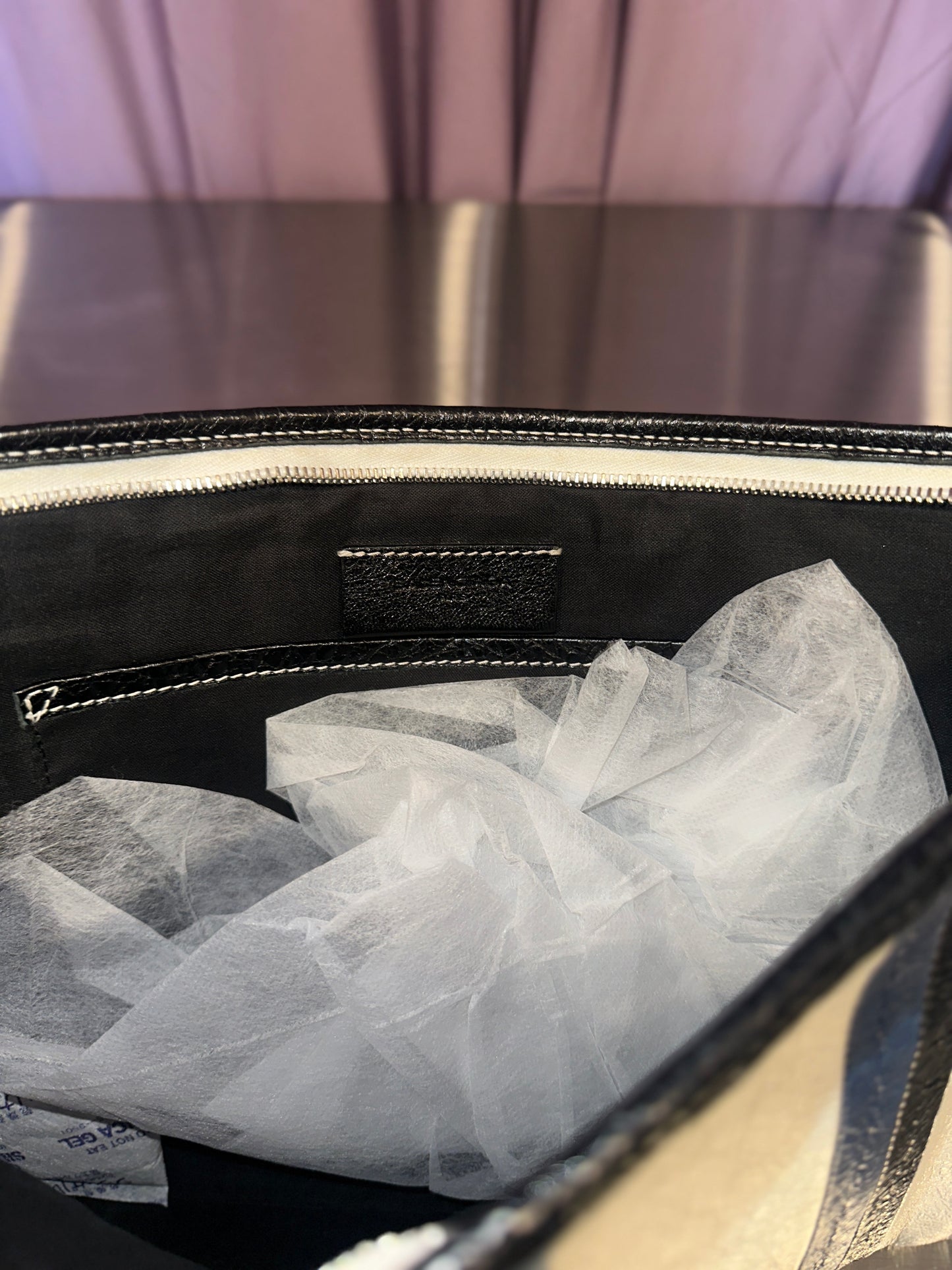 Balenciaga Lambskin Bazar Clutch Bag