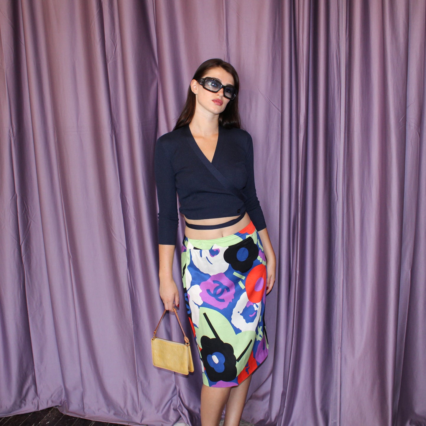 Chanel Silk Printed Skirt