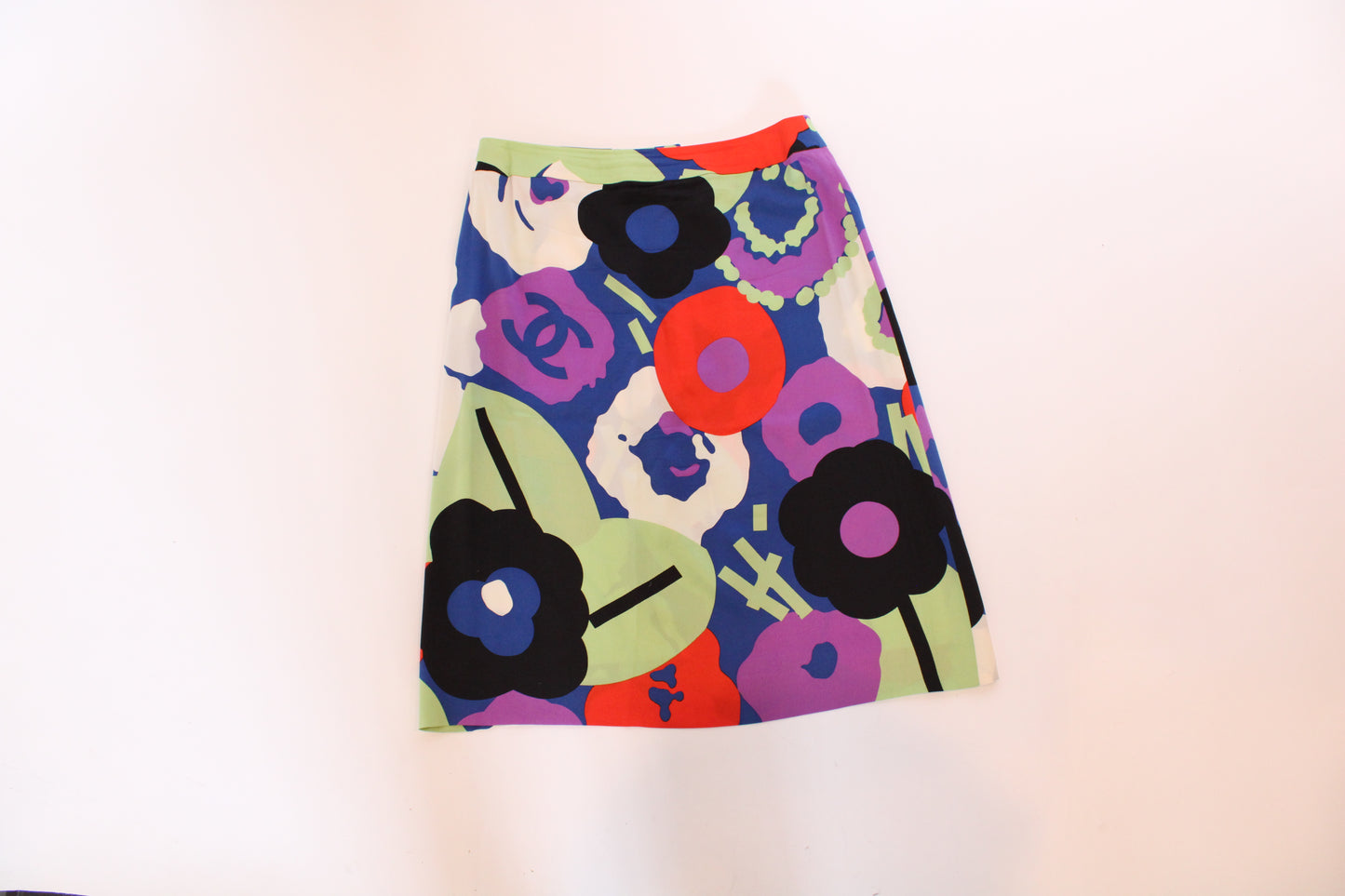 Chanel Silk Printed Skirt