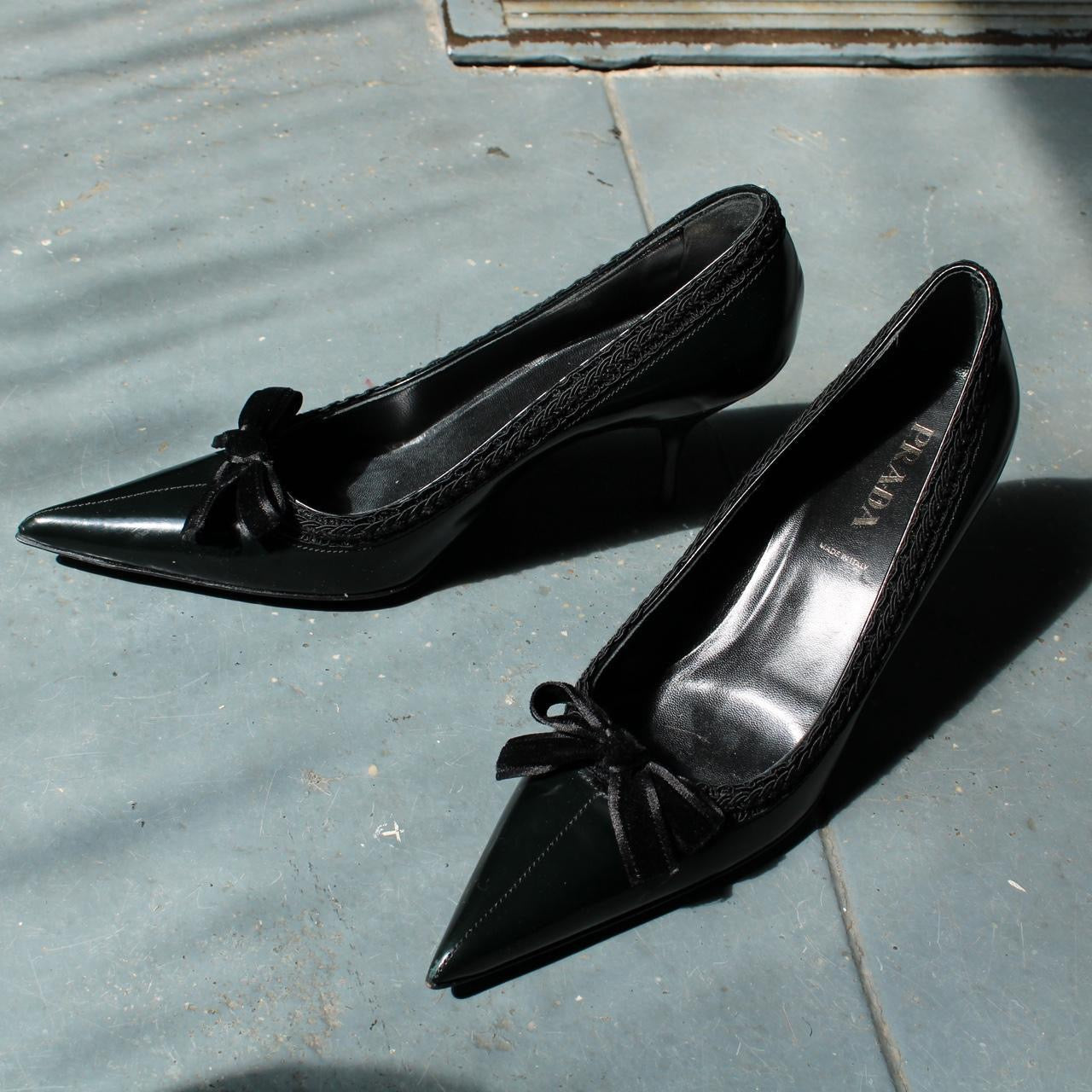 Prada heels with bow details