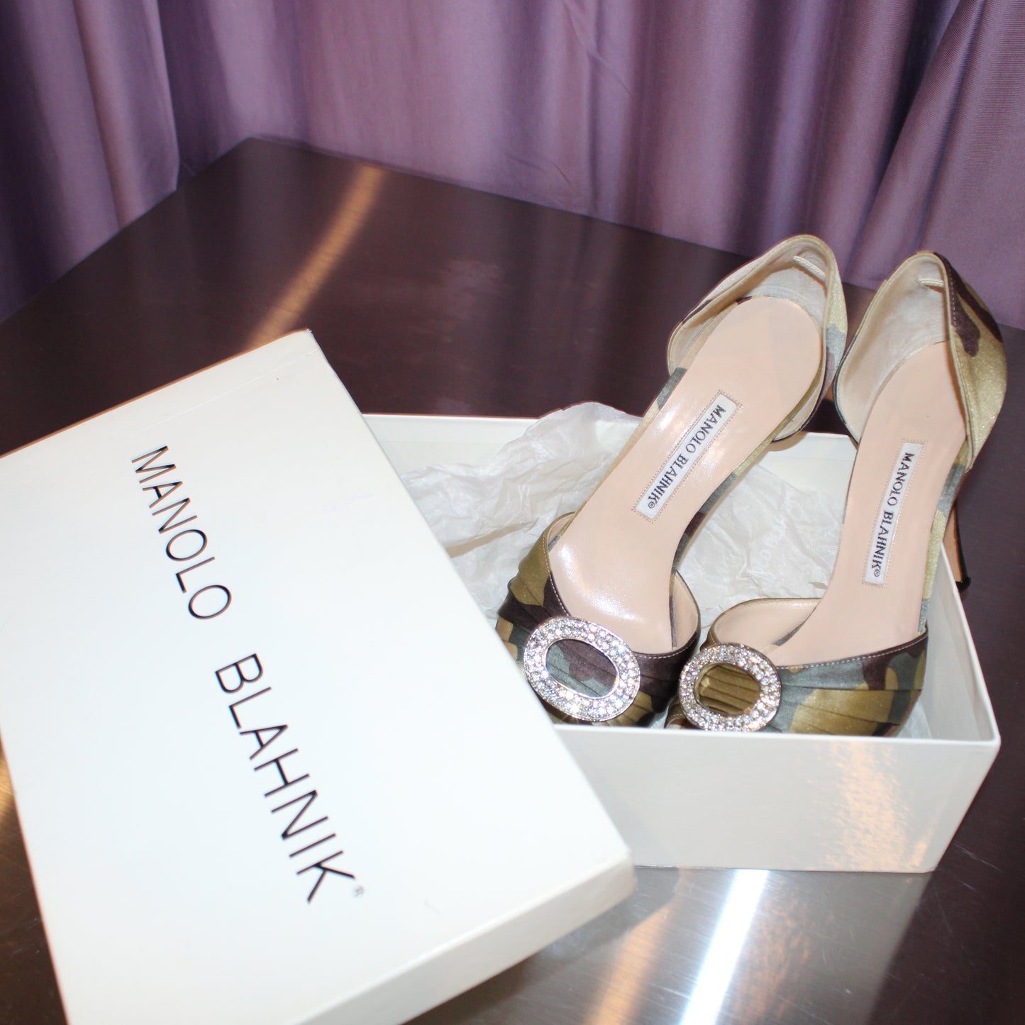 Manolo Blahnik Camouflage print heels