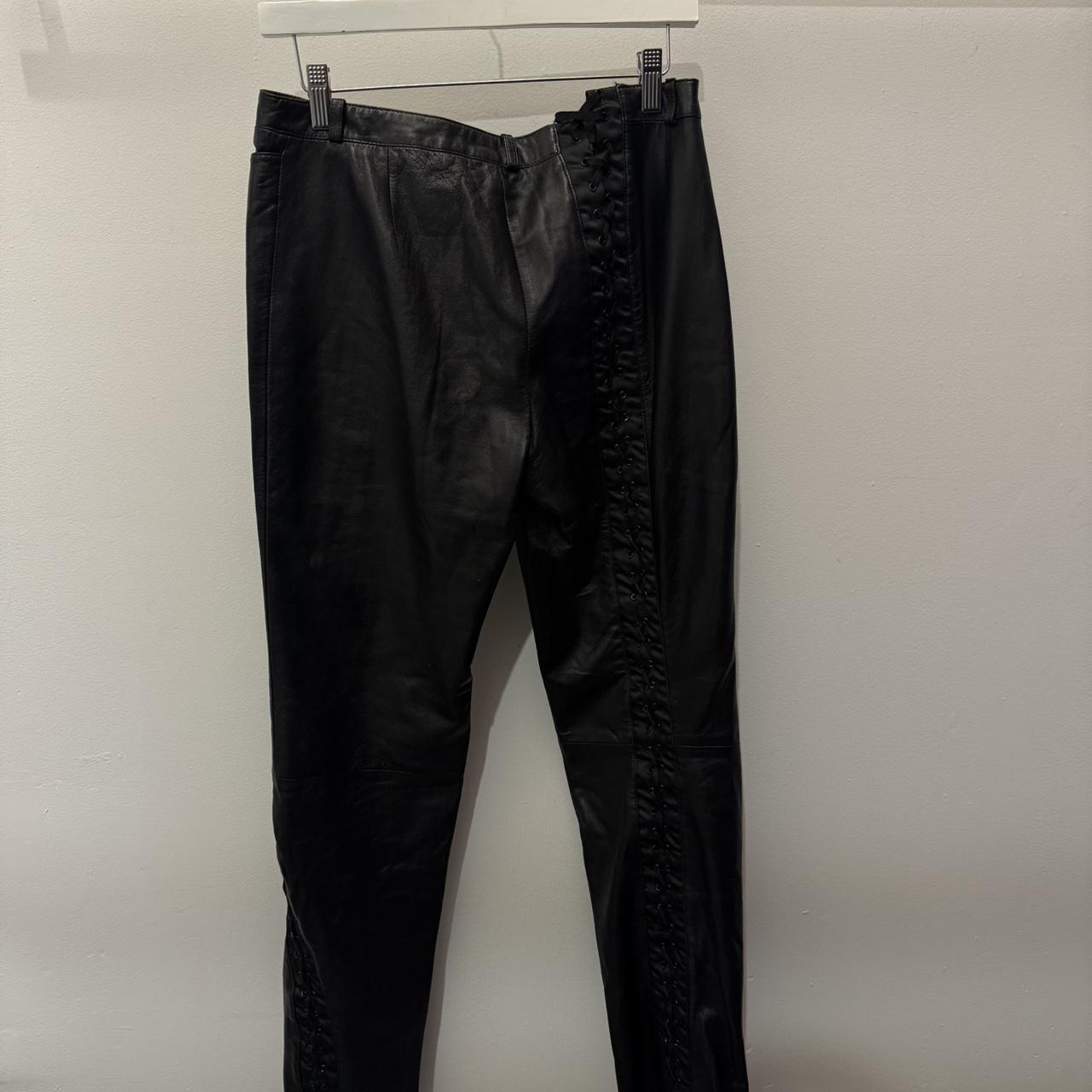 D&G Leather Lace-Up Pants