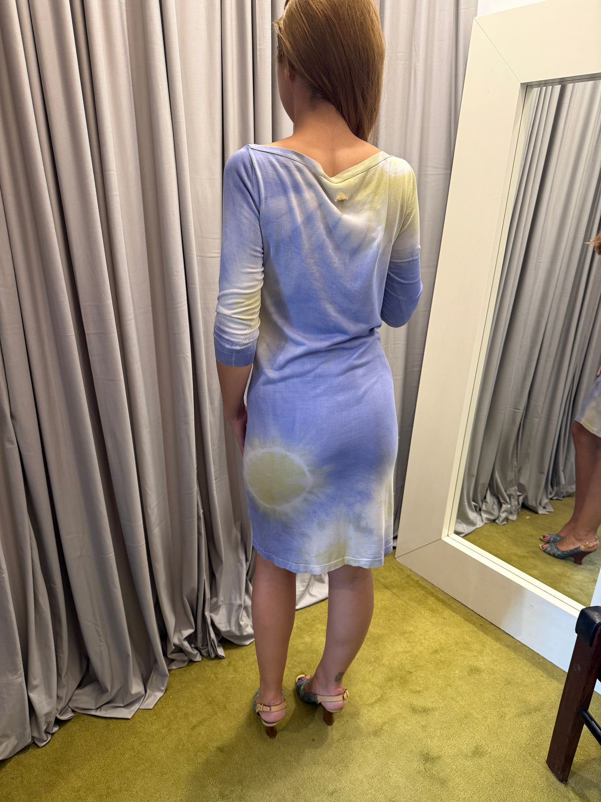 Blumarine Silk Blend Tie-Dye Knit Dress