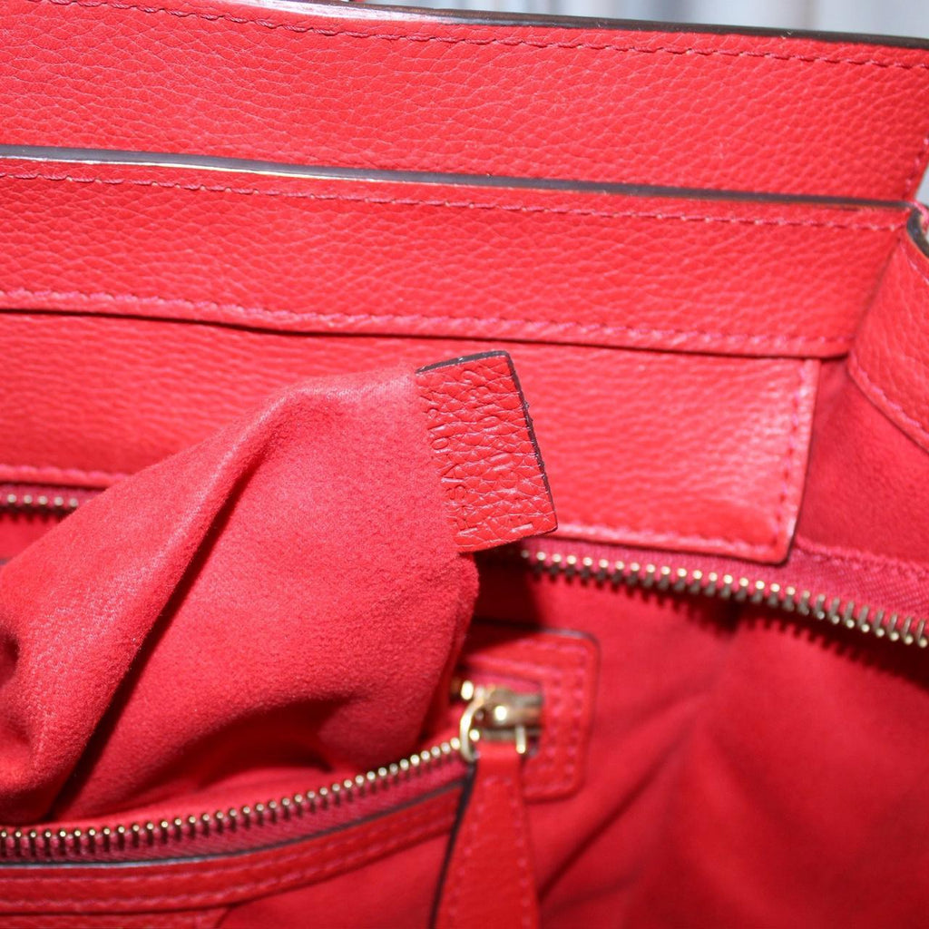 Celine Red Leather Luggage Bag