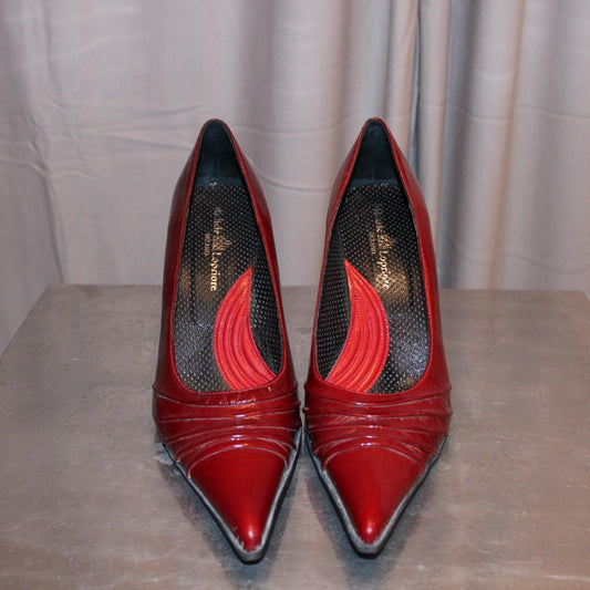 Italian Red Patent Leather Toe Pumps
