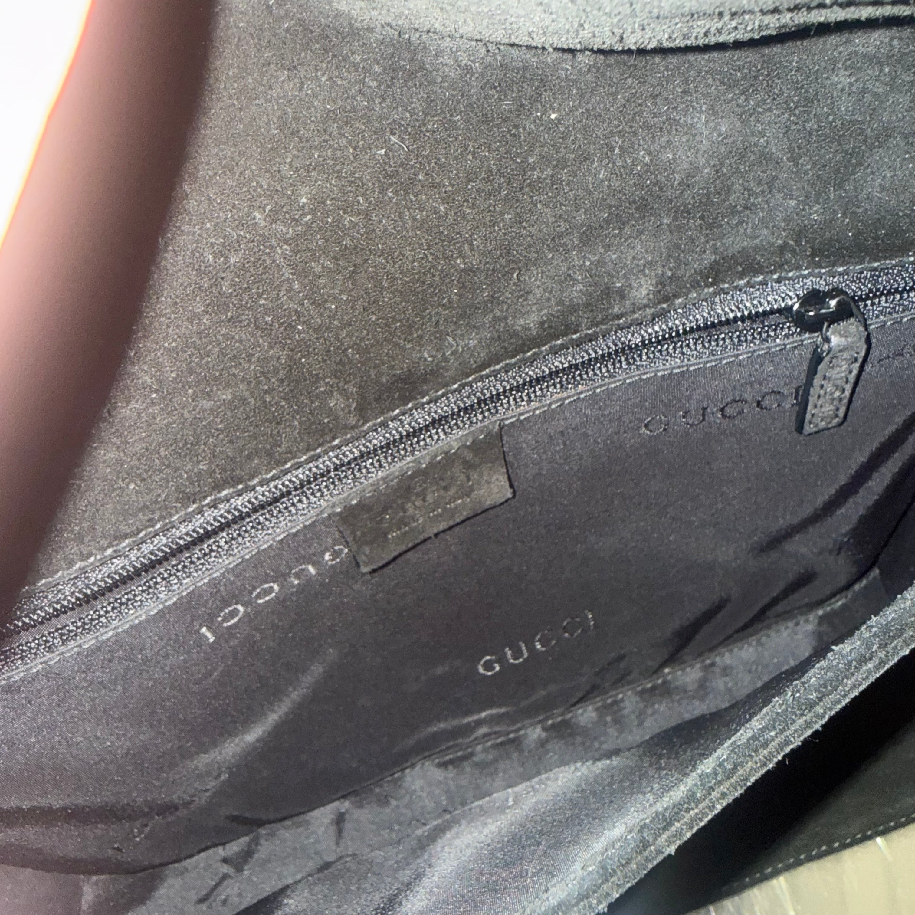 Gucci Suede Bag with Bamboo Handle