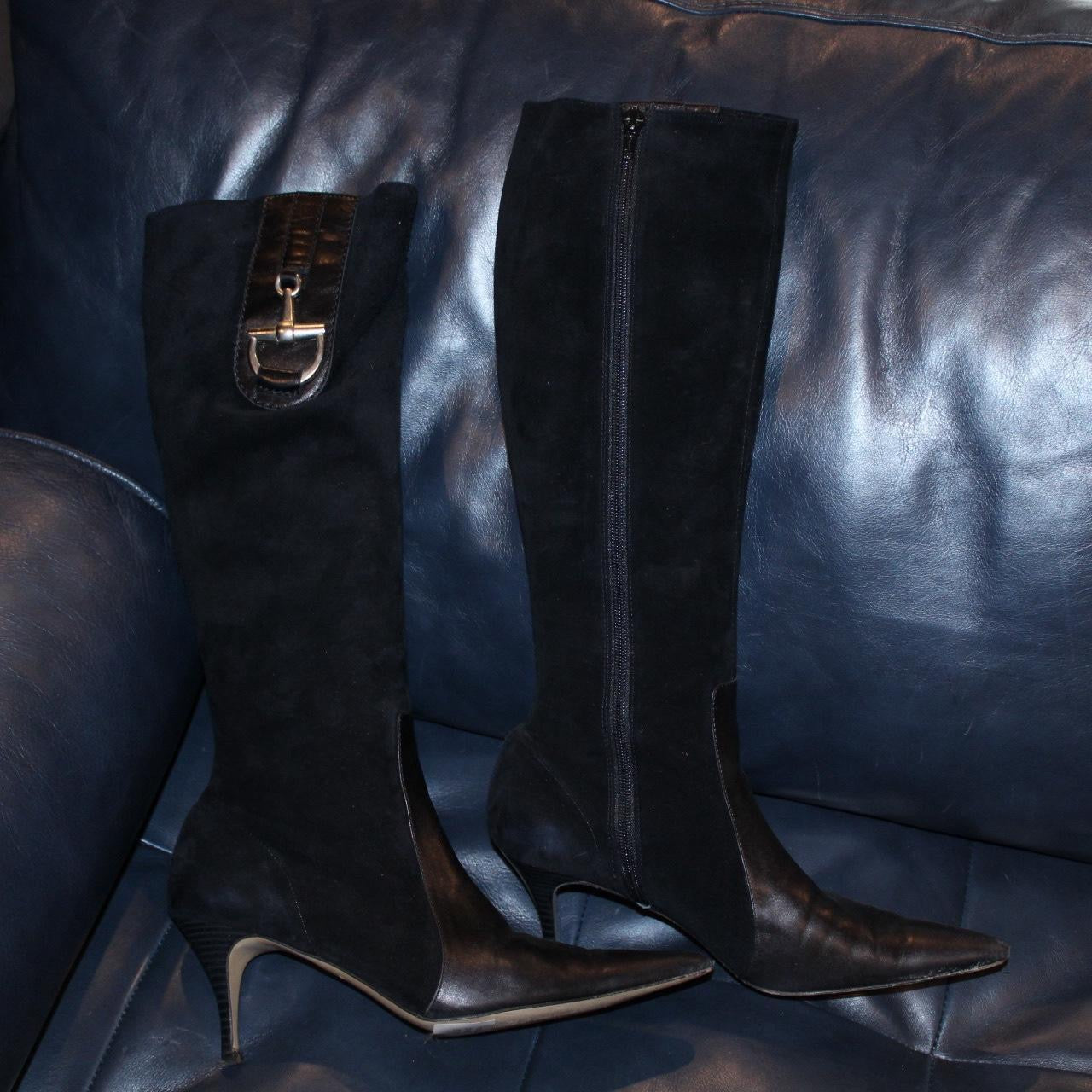 Vintage French Suede Knee High Boots