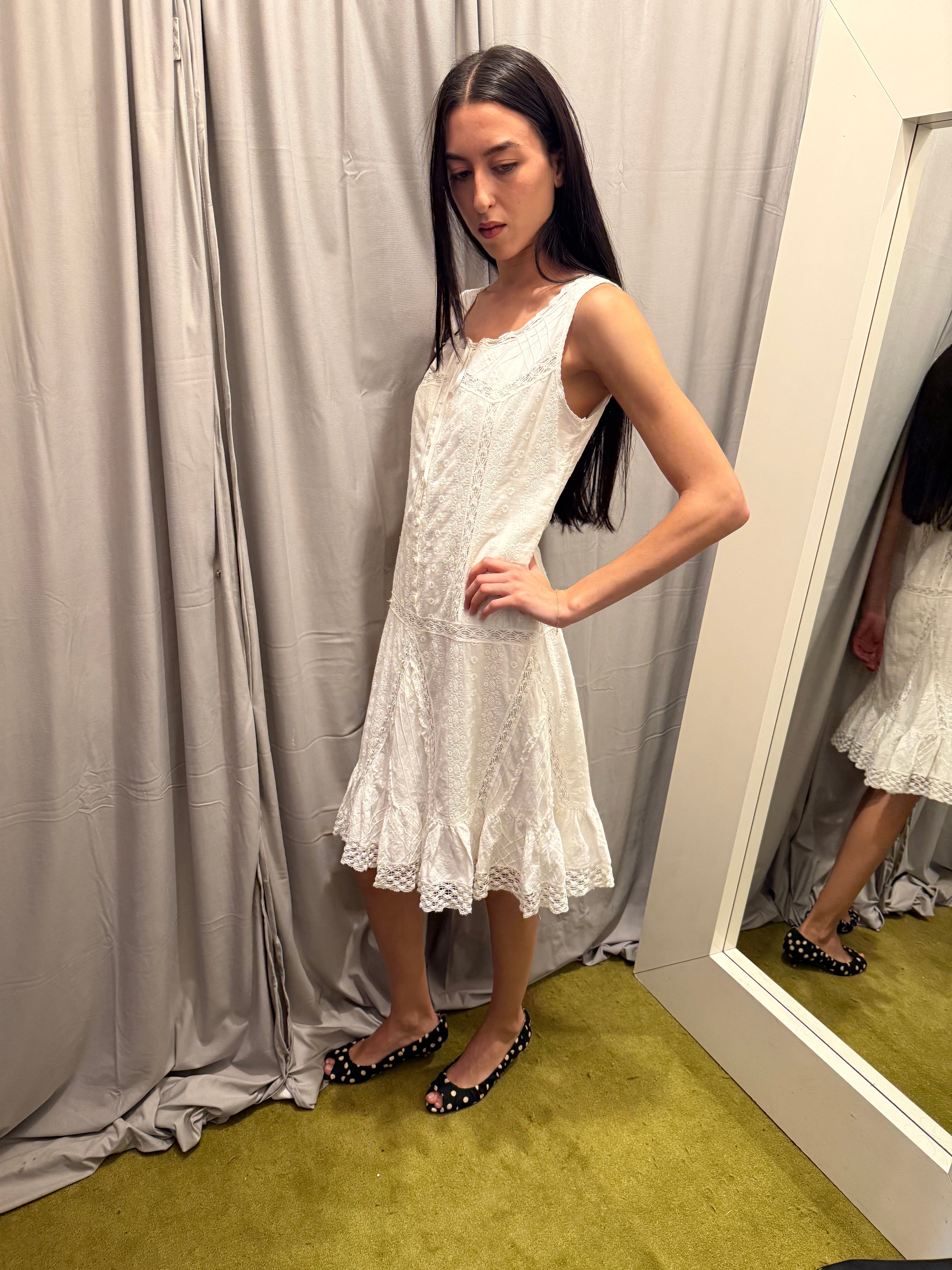 Anna Sui White Floral Dress