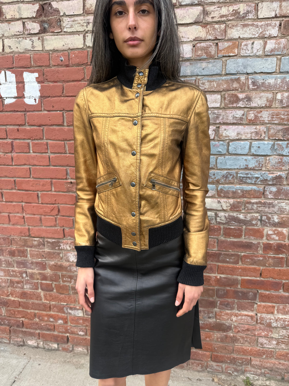 D&G Bronze Leather Jacket