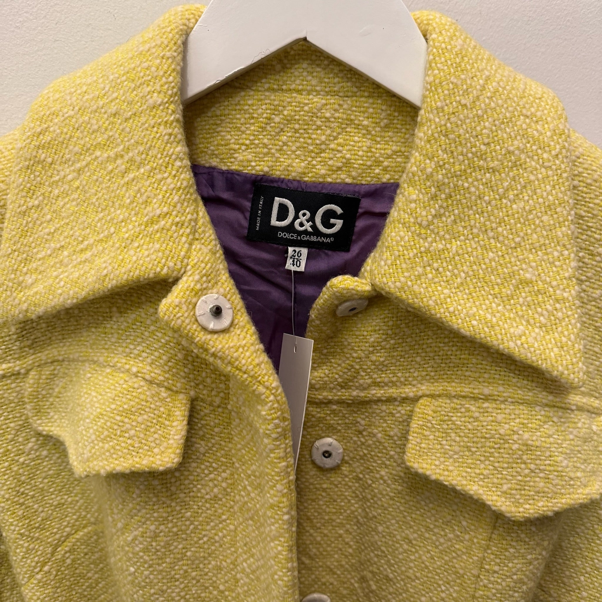 Dolce & Gabbana Yellow Wool Jacket