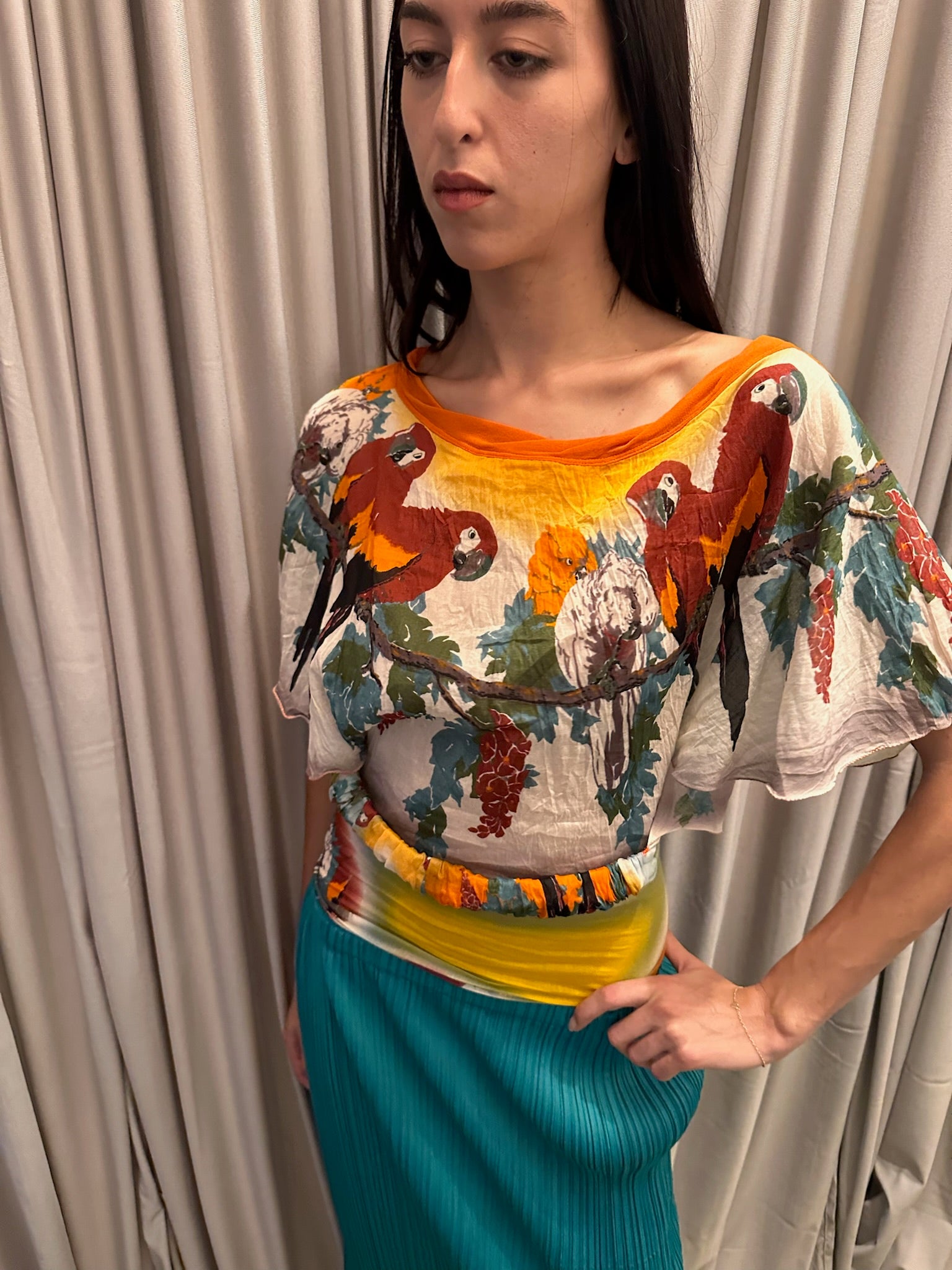 Jean Paul Gaultier Soleil Tropical Print Top