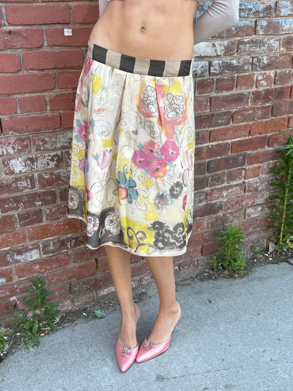Alberta Ferretti Silk Skirt