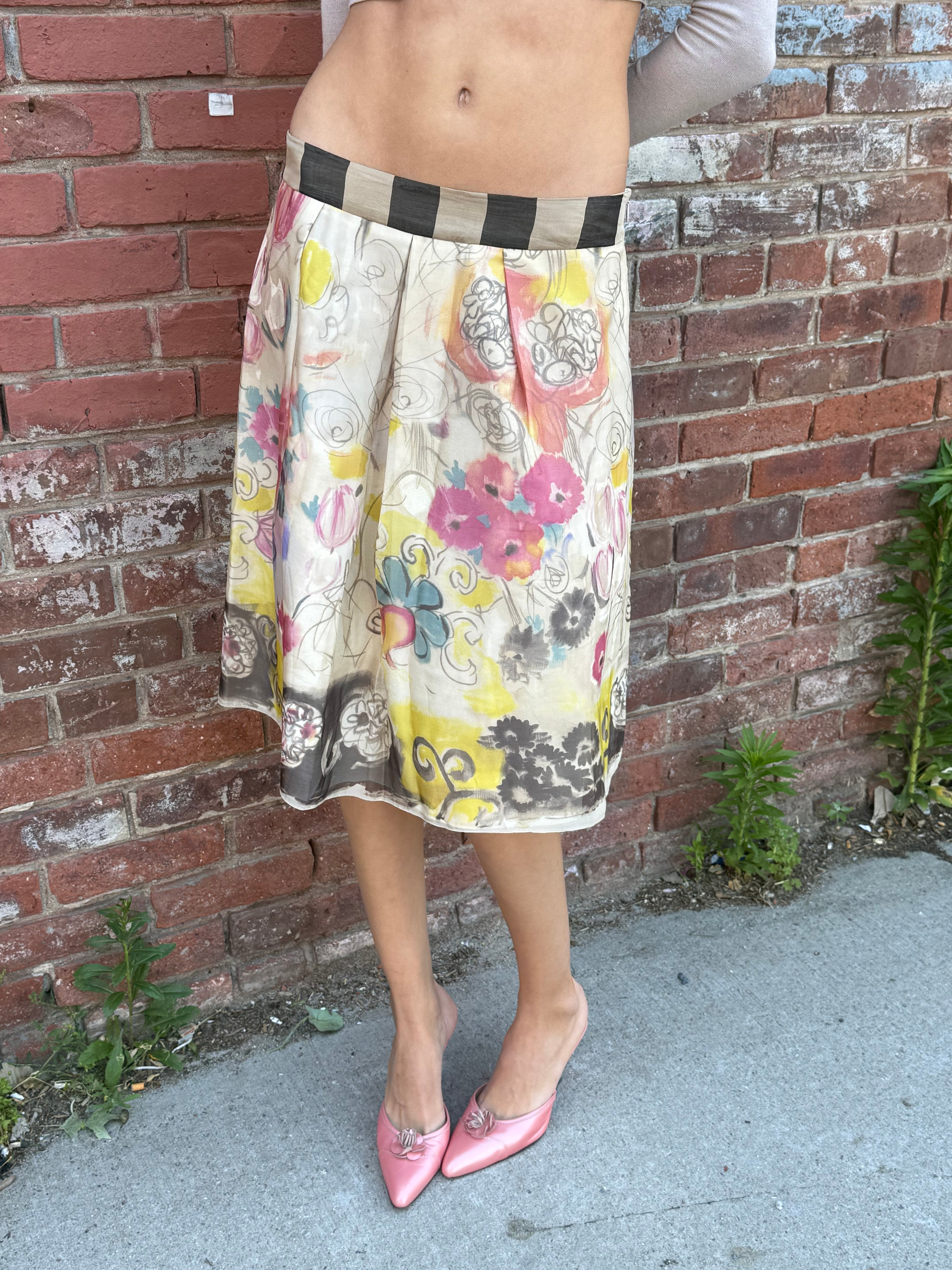 Alberta Ferretti Silk Skirt