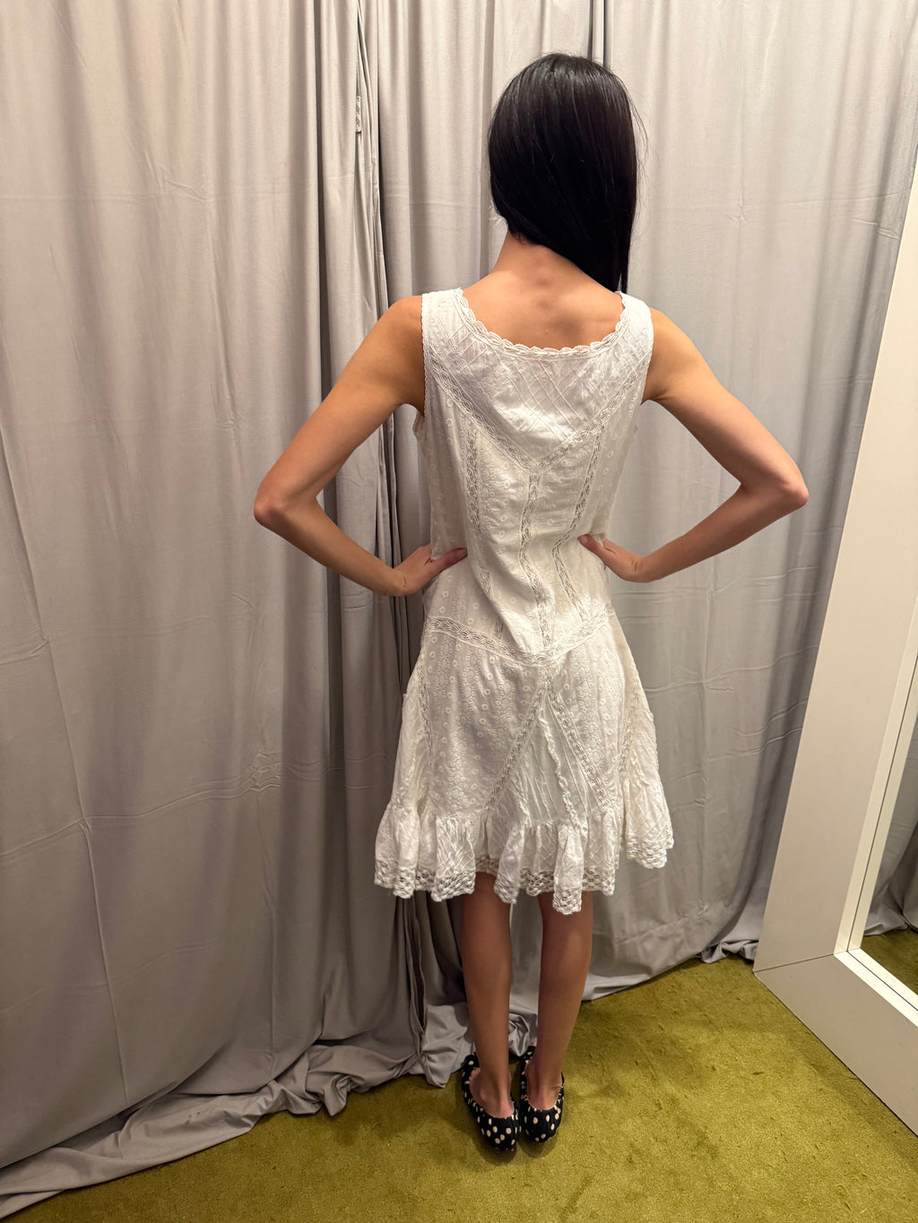 Anna Sui White Floral Dress