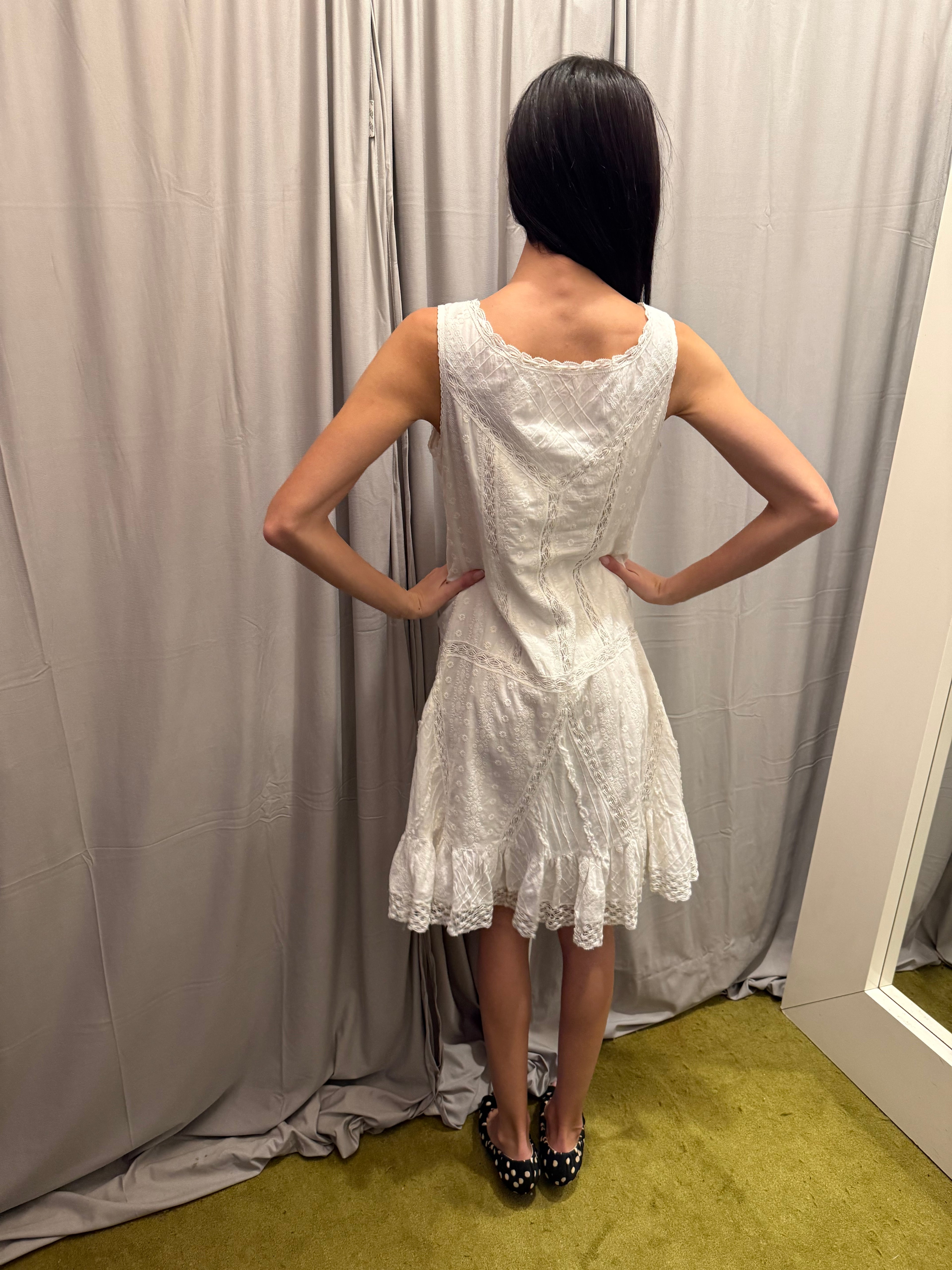 Anna Sui White Floral Dress