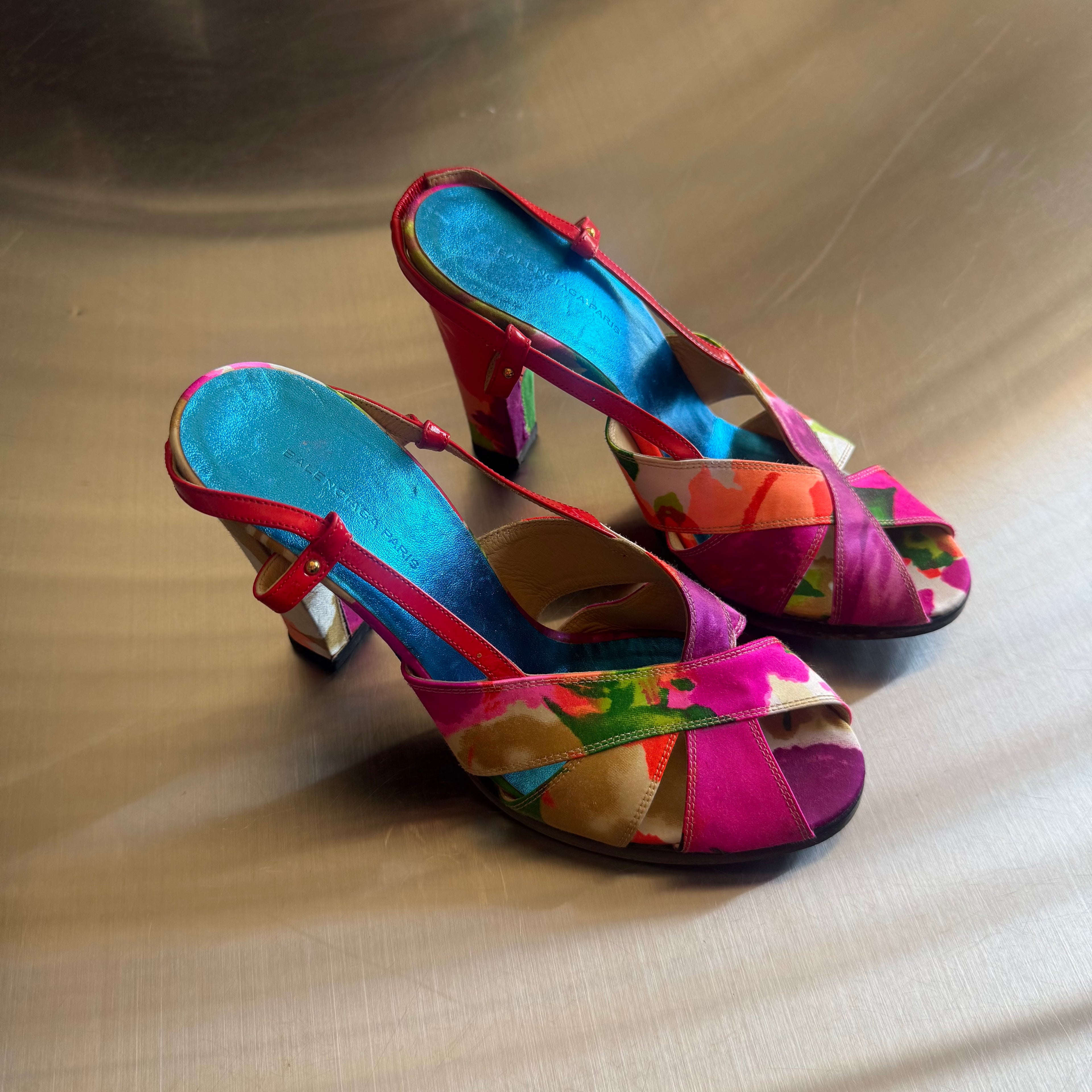 Balenciaga 2008 Floral Ponpon Heels
