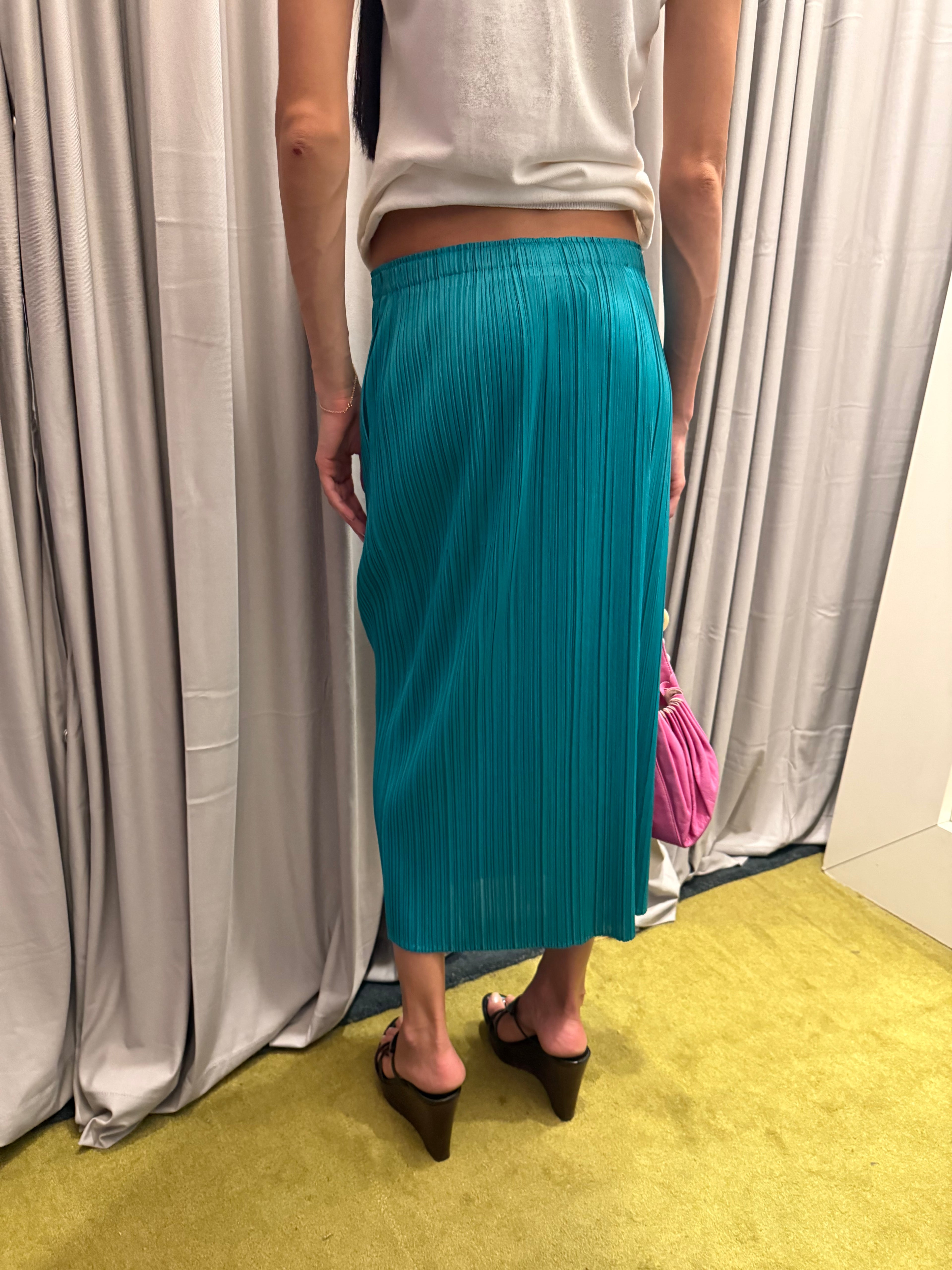 Pleats Please Teal Skirt