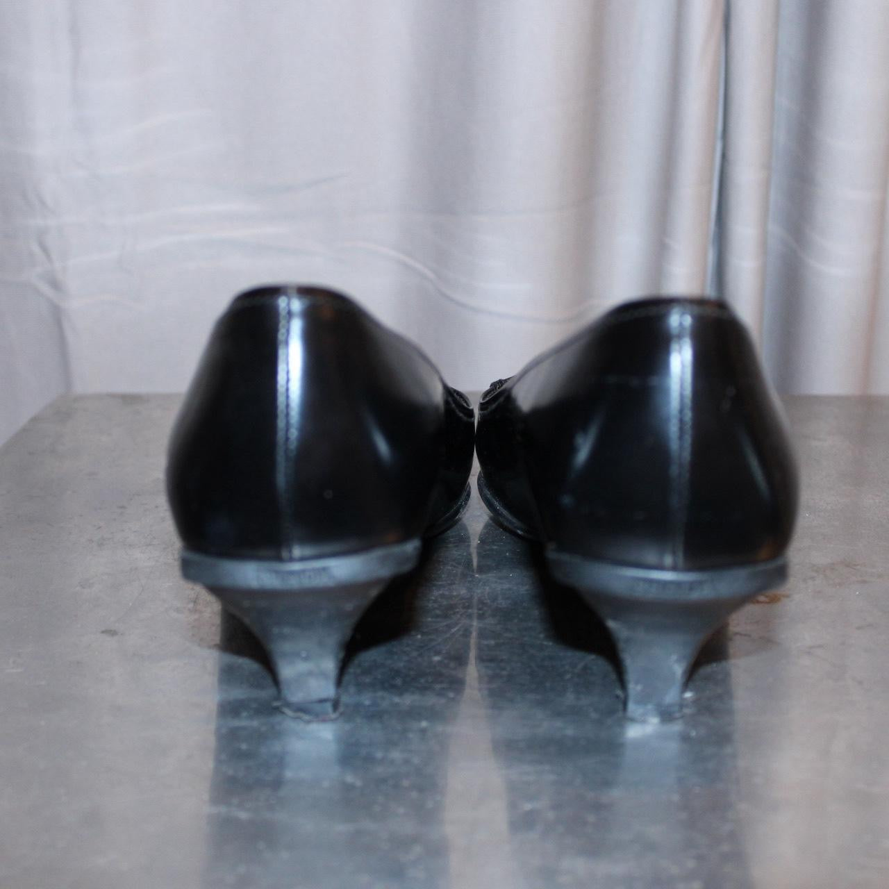 Prada Black Leather Kitten Heels