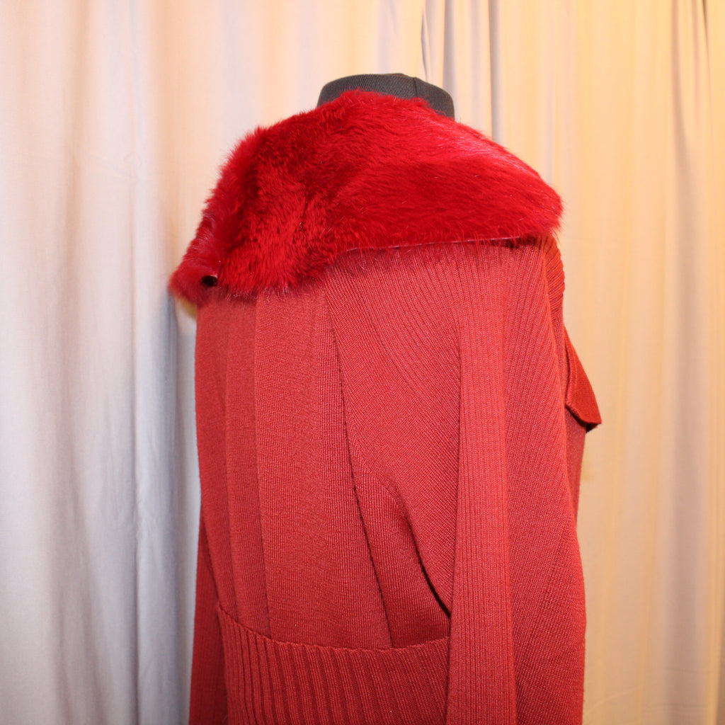 Vintage Cardigan with fur collar