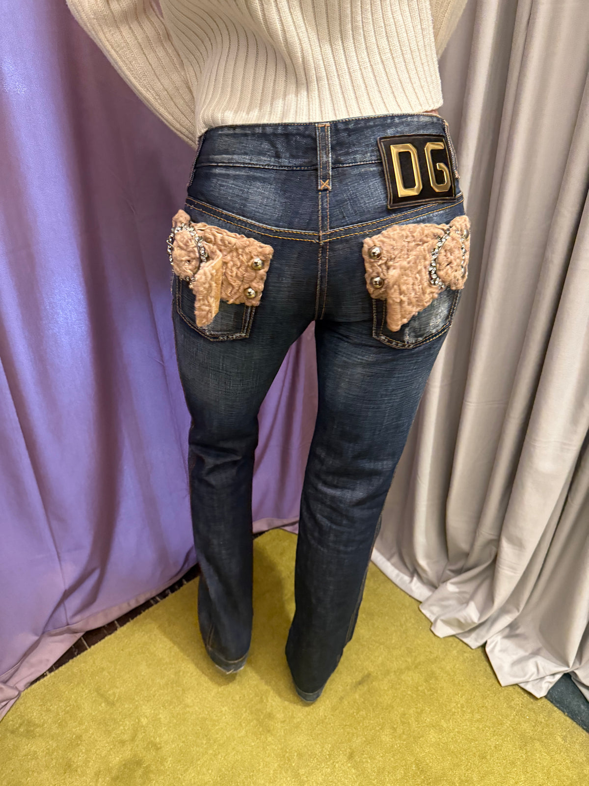 Dolce & Gabbana Pants w/ Fur Detailing