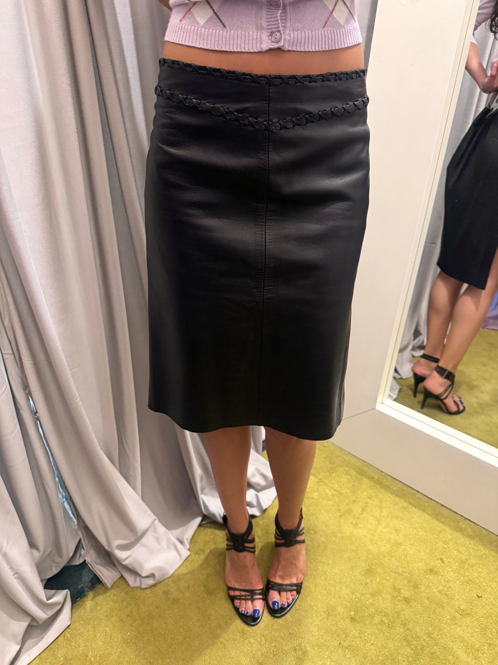 Italian vintage leather skirt