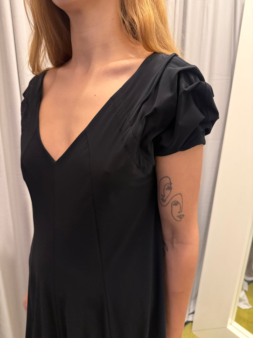 Marithe Francois Girbaud Black Ruched Dress