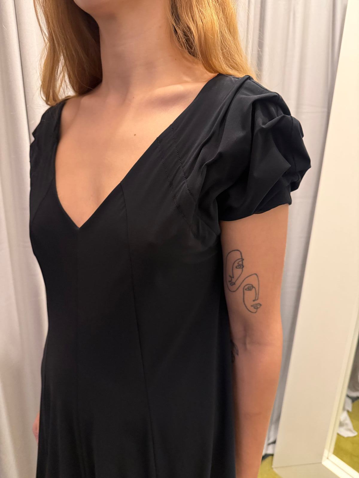 Marithe Francois Girbaud Black Ruched Dress