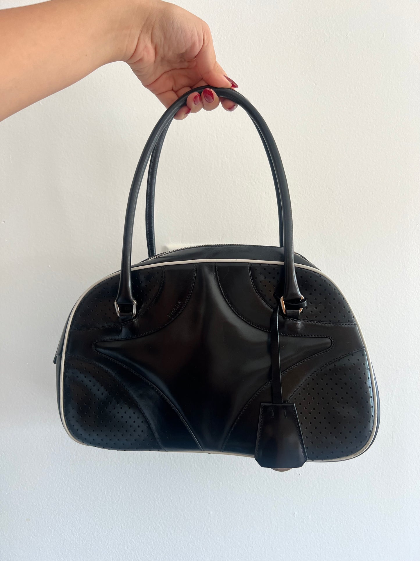 Vintage Prada Bowling Leather Bag