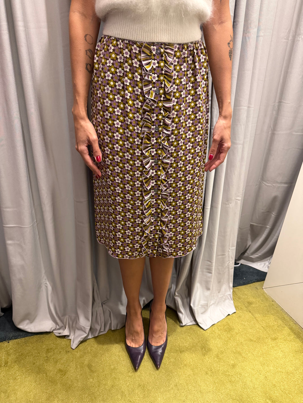 Michael Kors Era Celine S/S 2002 Silk Skirt