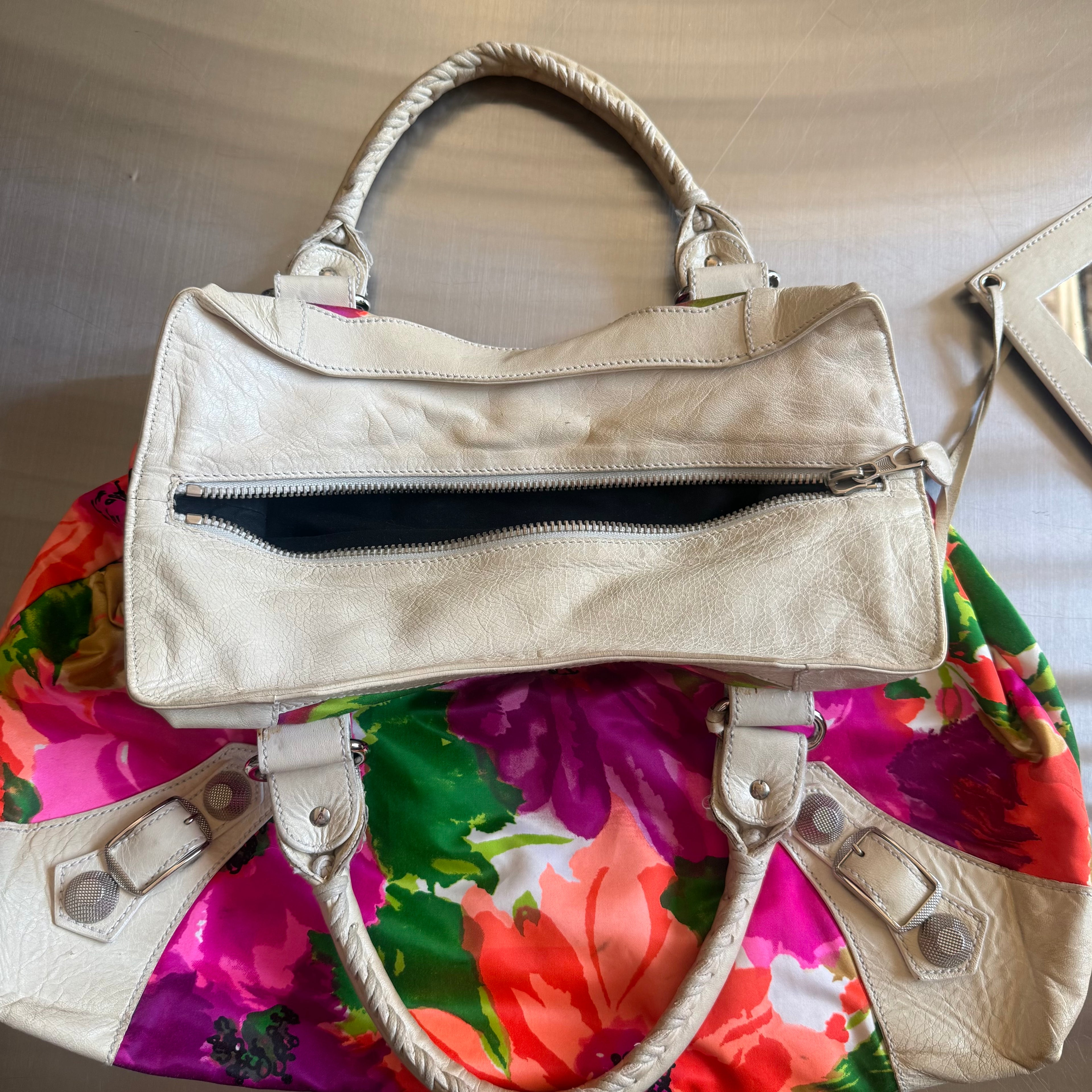 Balenciaga 2008 Floral Ponpon Bag
