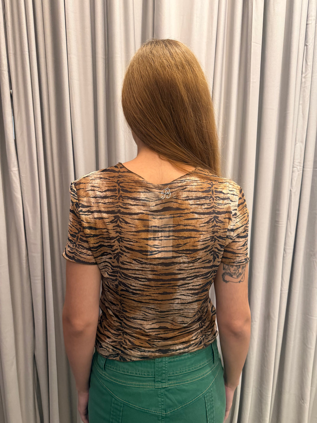 Blumarine Leopard Print Mesh Twin Set