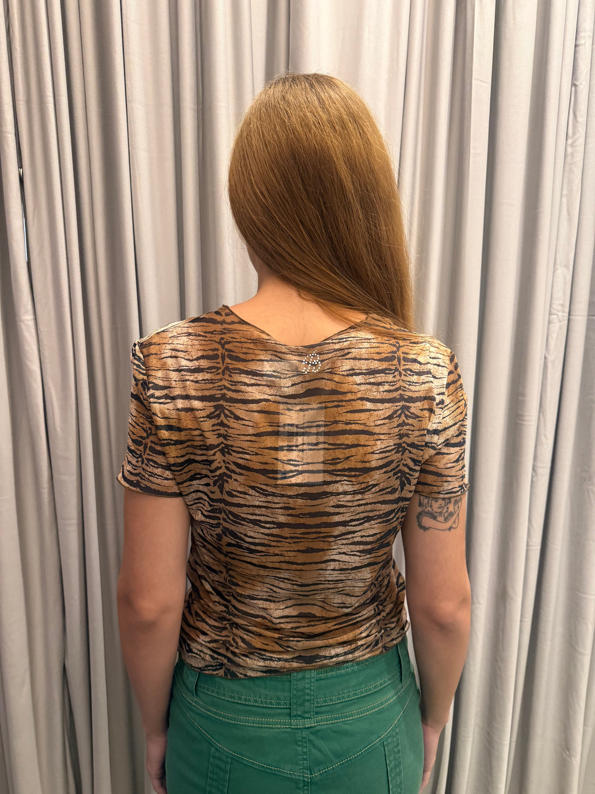Blumarine Leopard Print Mesh Twin Set