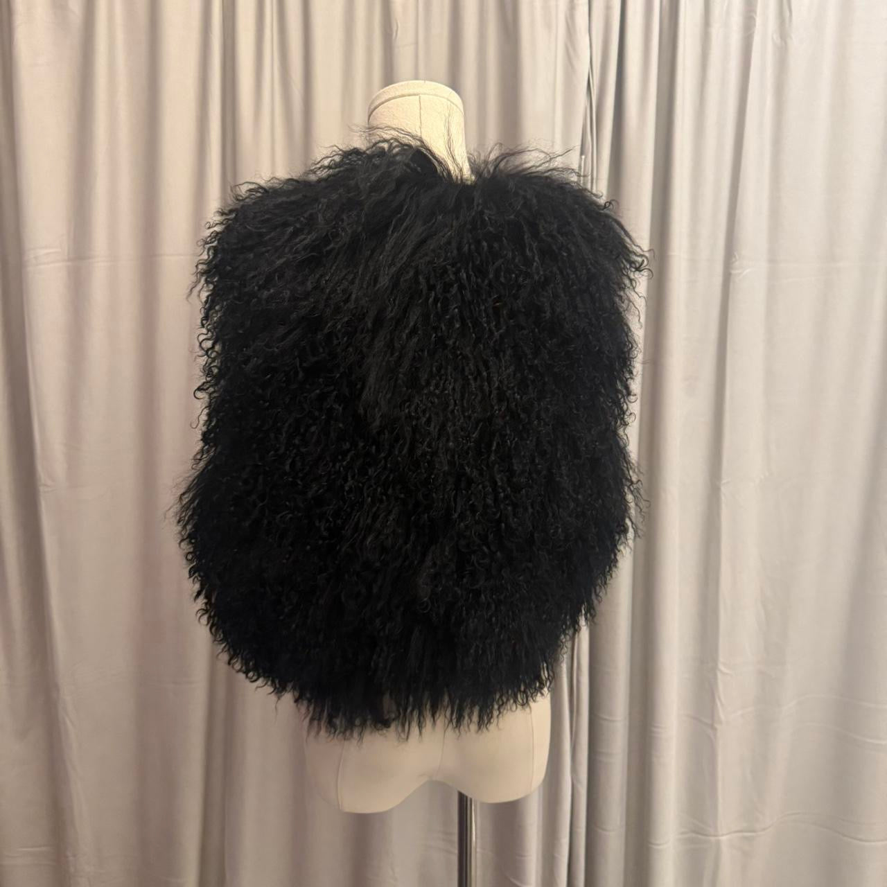 Stunning Genuine Mongolian Fur Cropped Vest