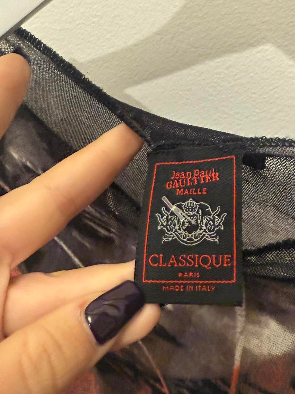 Vintage Jean Paul Gaultier Printed Mesh Top