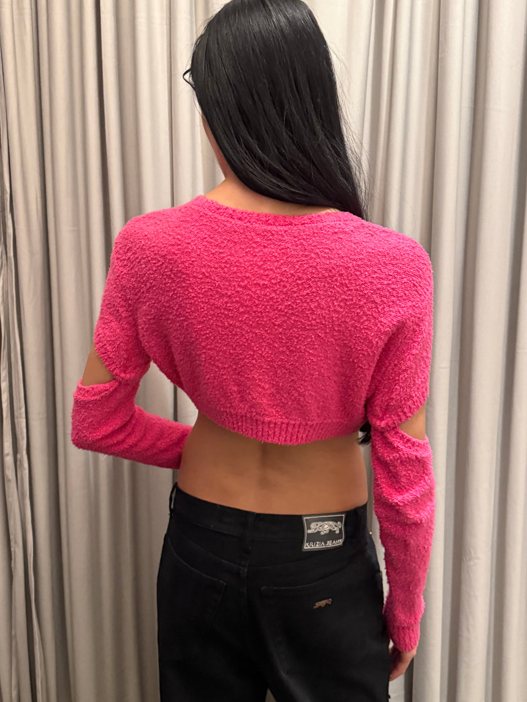 Undercover Cropped Pink Sweater