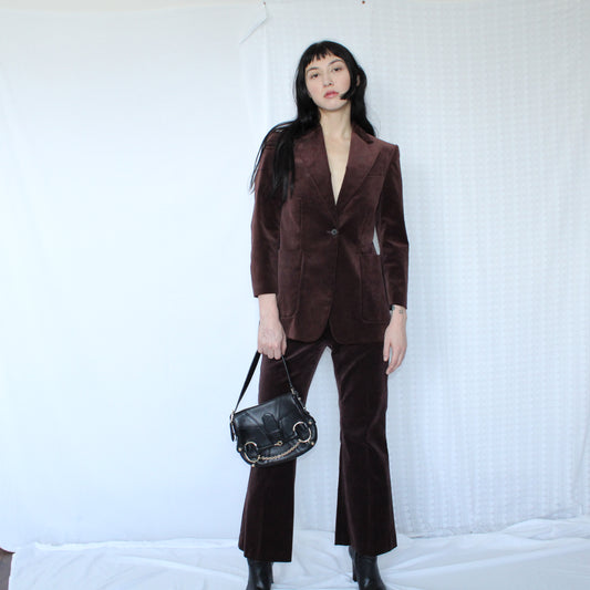 Gucci  Burgundy Velvet Suit Set