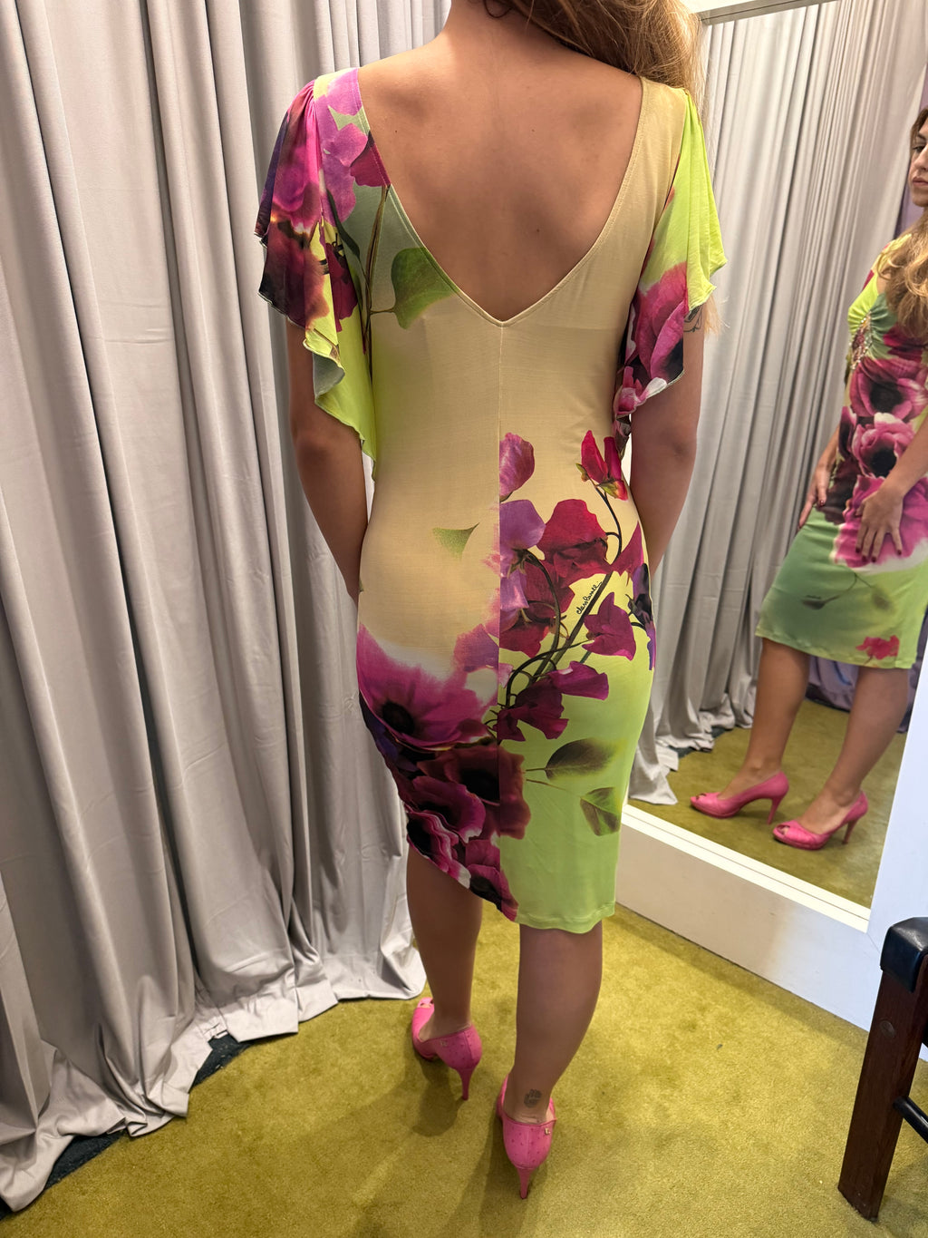 Roberto Cavalli Class Floral Midi Dress