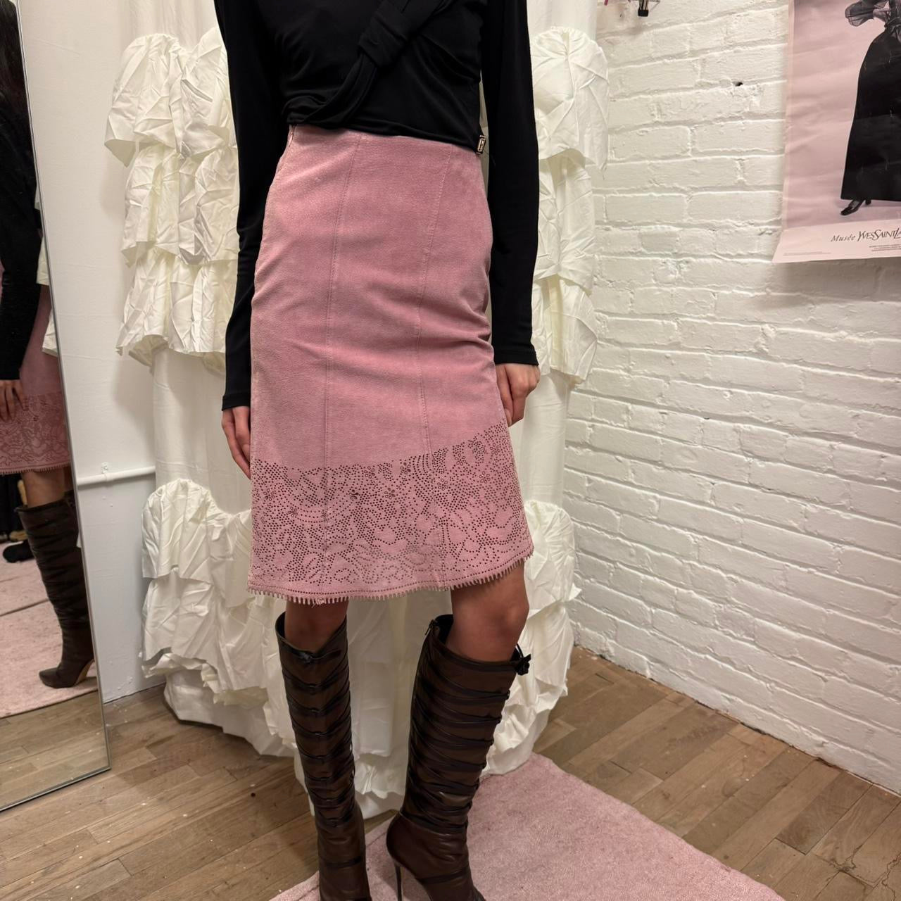 Italian vintage suede skirt