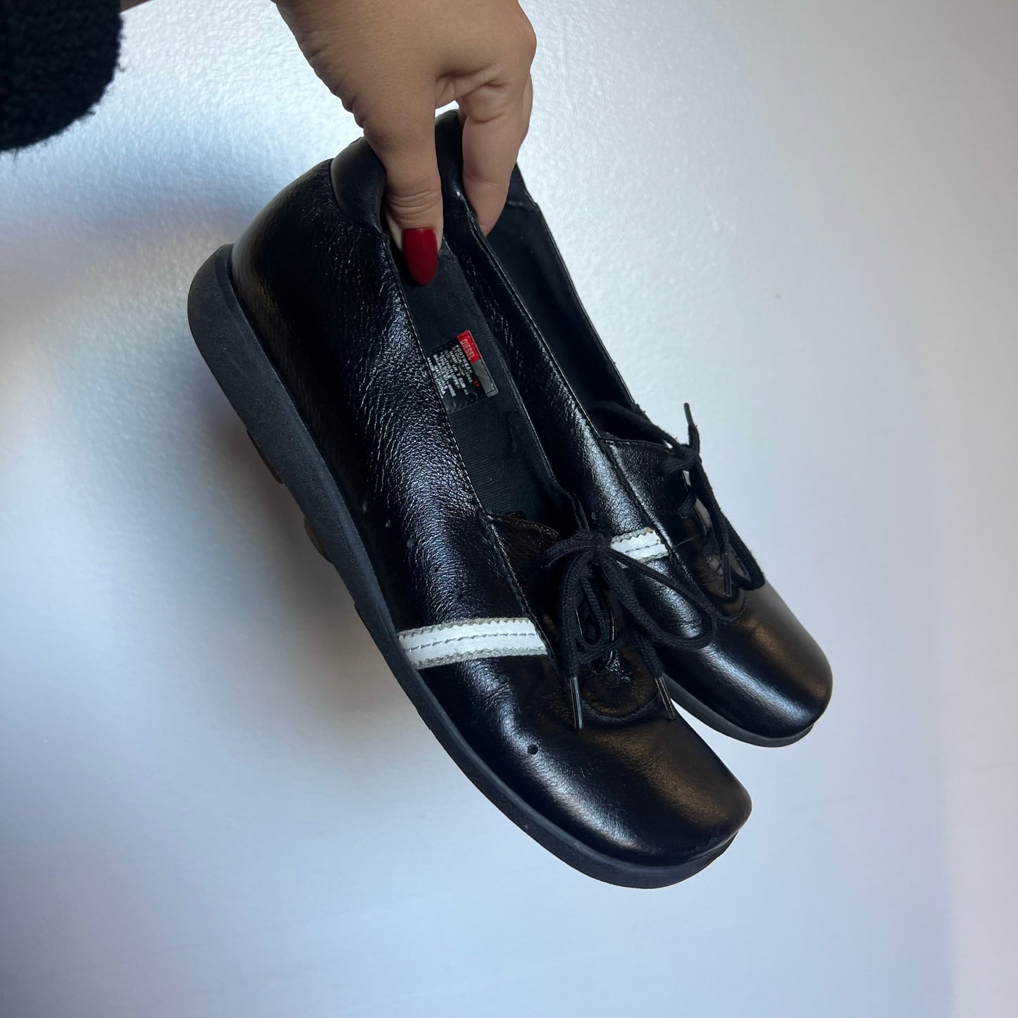 Diesel patent leather flats