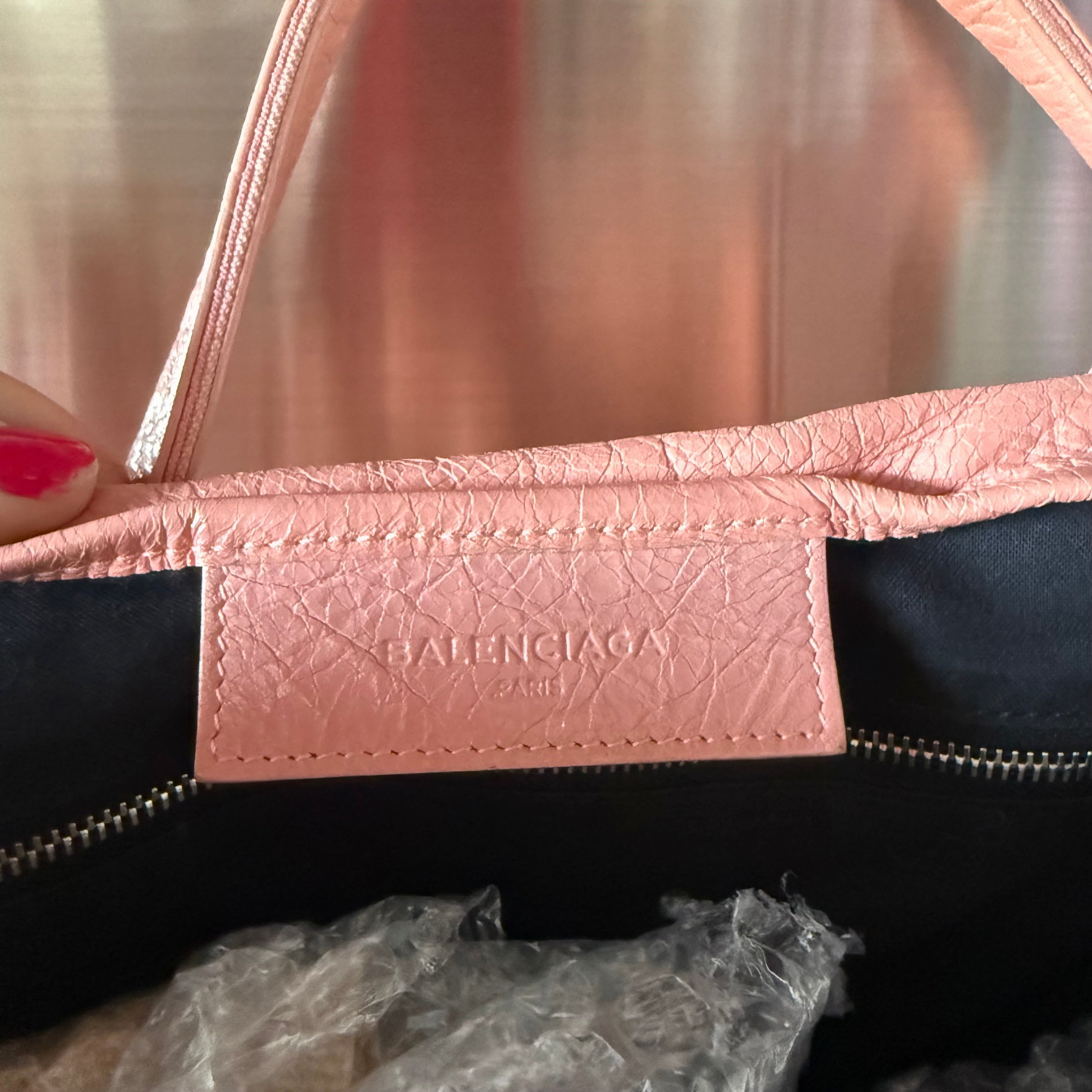 Balenciaga Coral Leather Tote