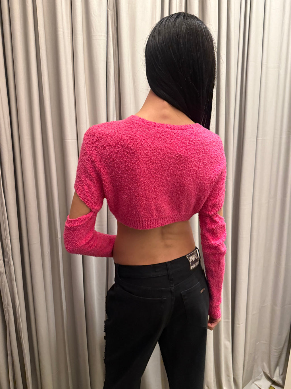 Undercover Cropped Pink Sweater
