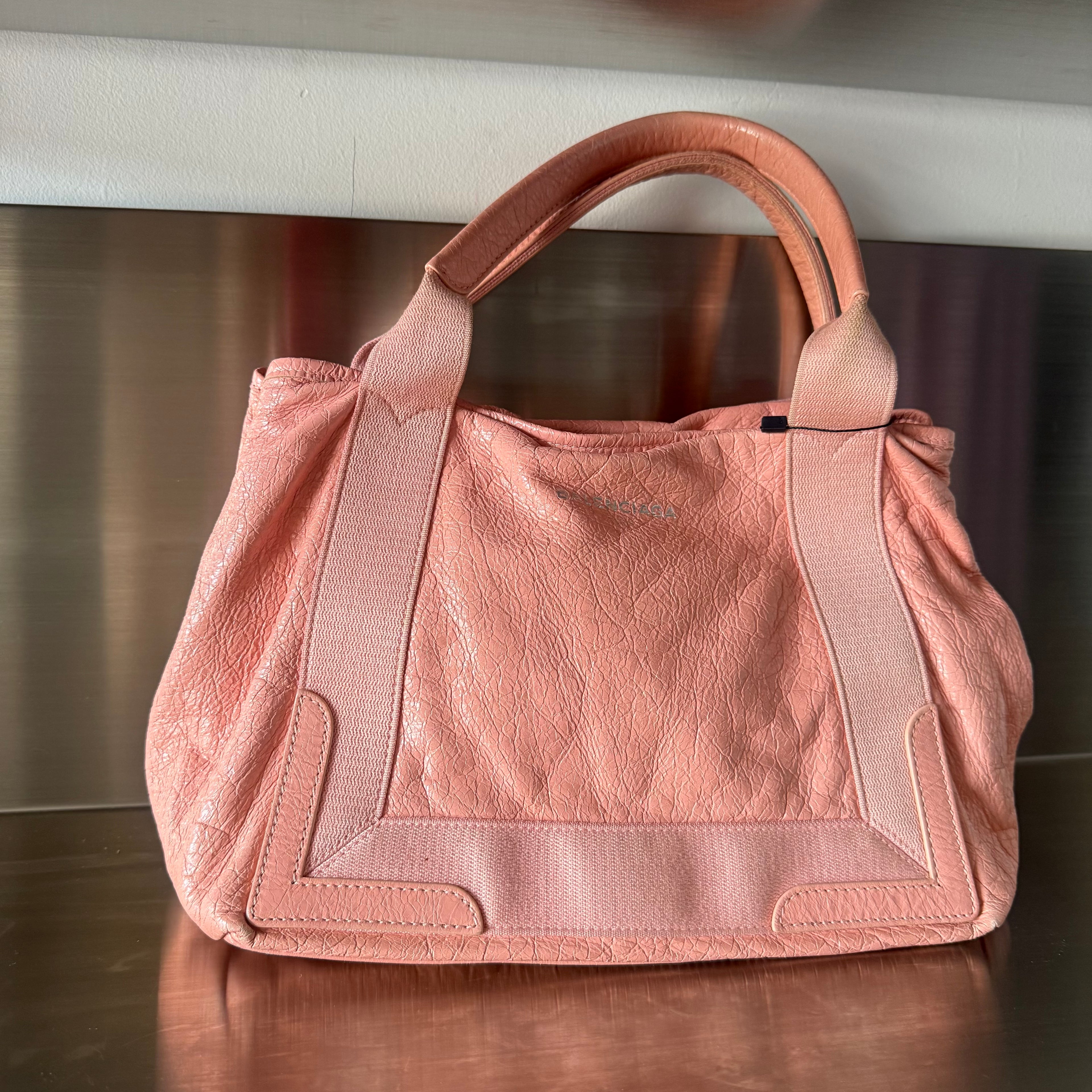 Balenciaga Coral Leather Tote