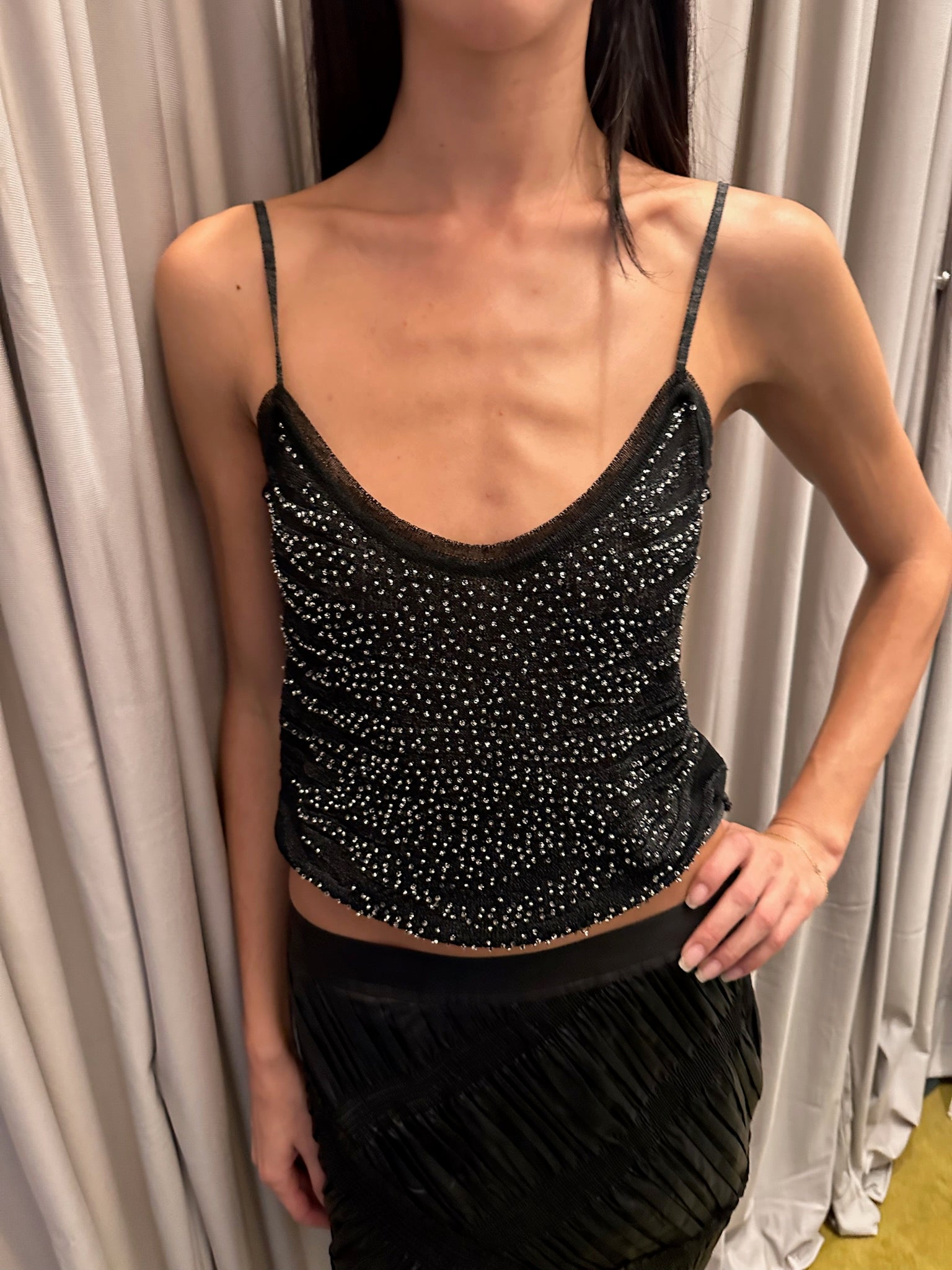 Roberto Cavalli Embellished Sheer Top