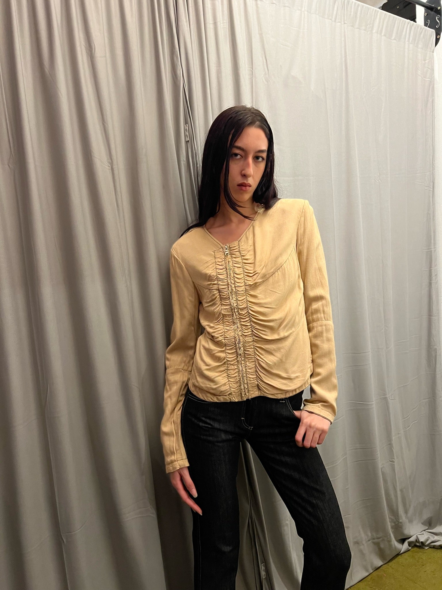 Gaudi Detailed Zip Up Top