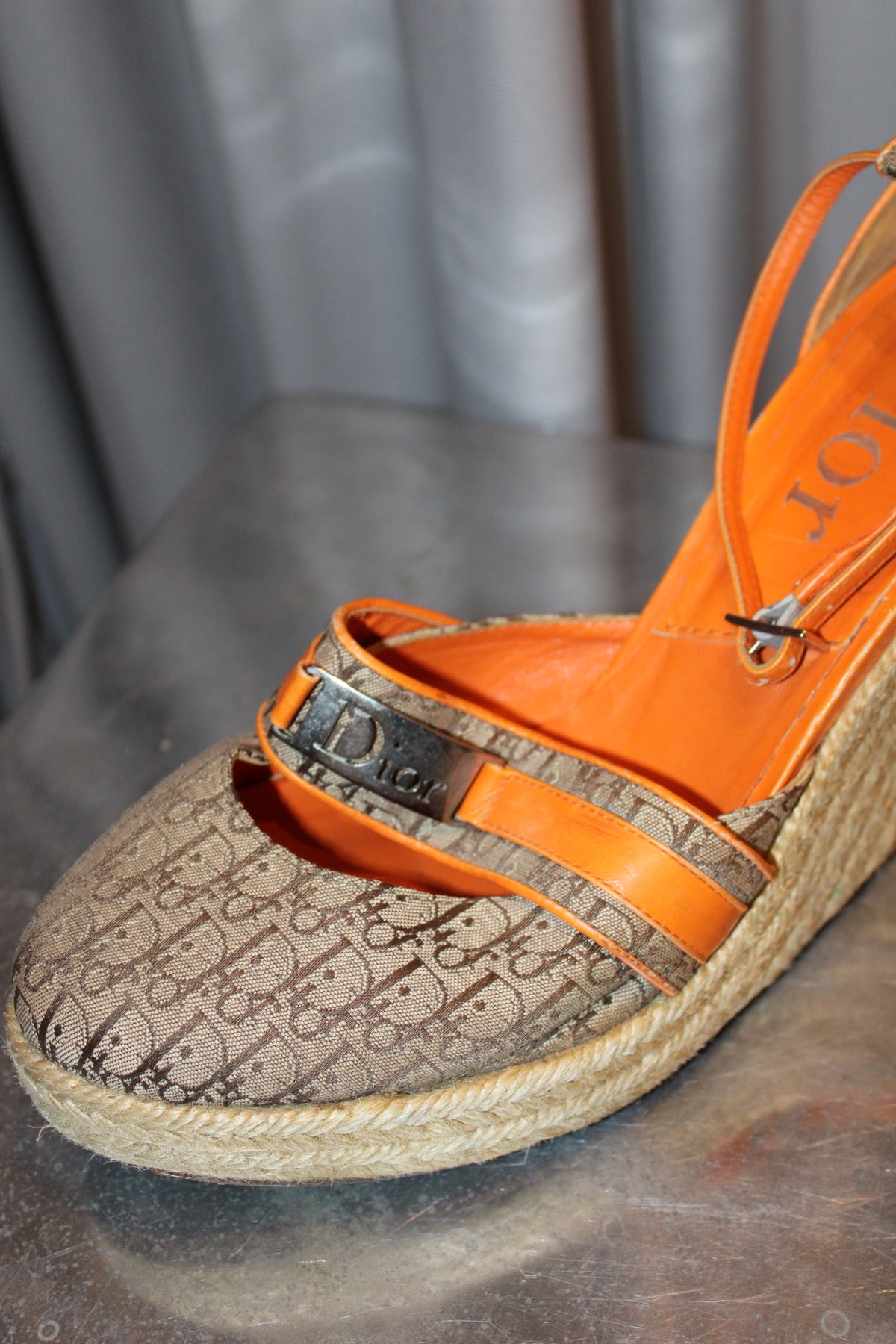Dior Monogram Orange Heels