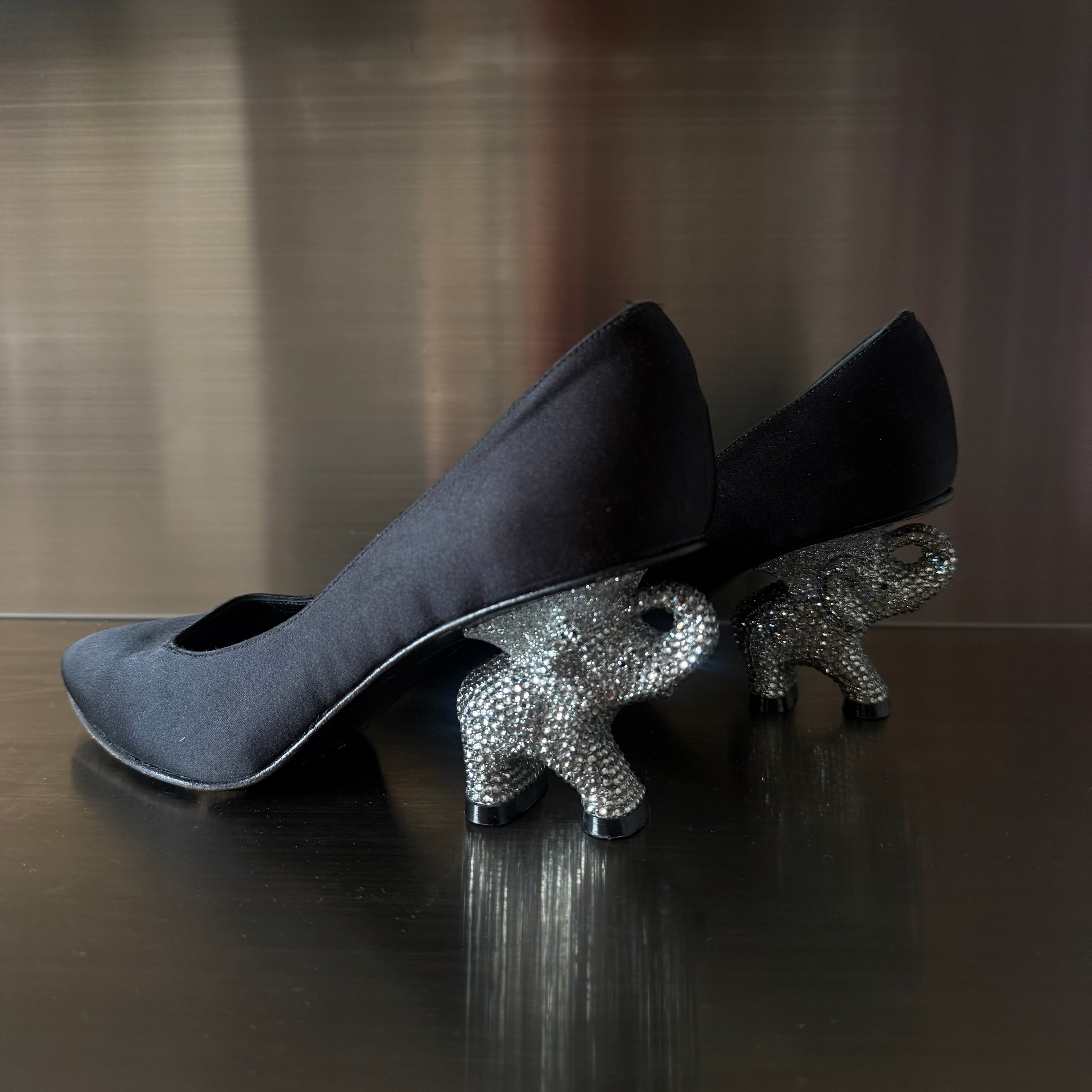 Ramon Tenza Rhinestone Elephant Heel