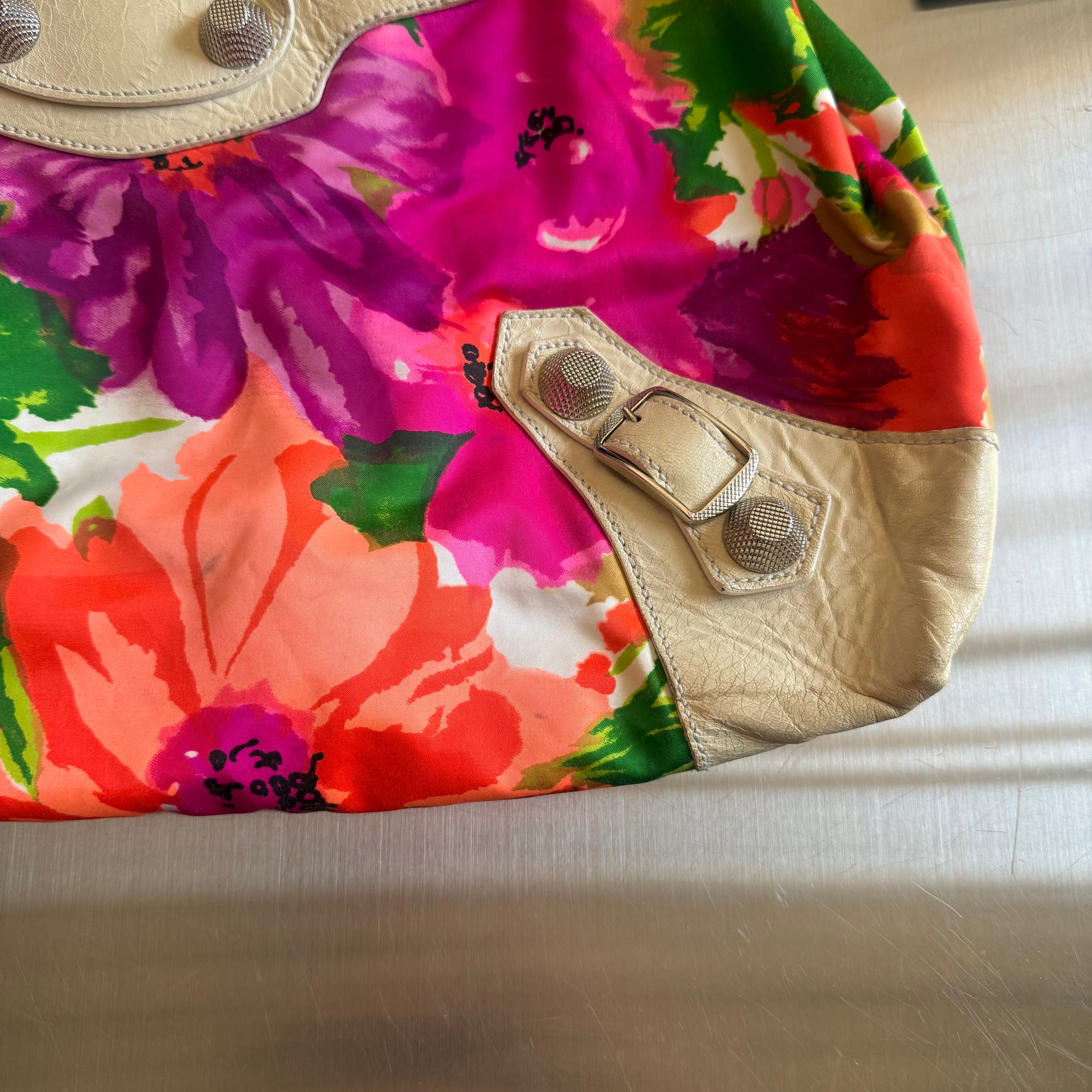 Balenciaga 2008 Floral Ponpon Bag